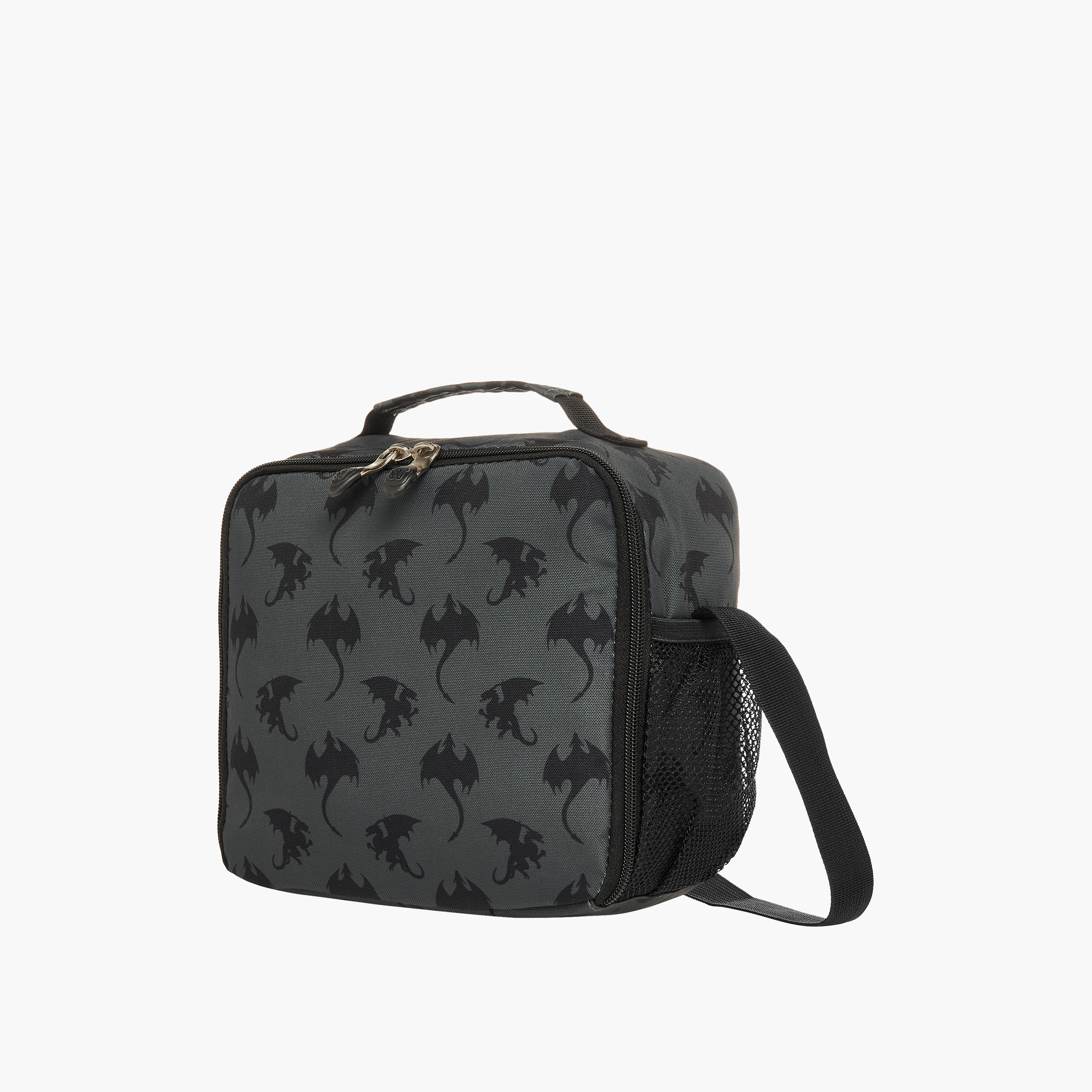 St.Right All-Over Dragon Print Lunch Bag with Adjustable Strap and Zip Closure-school-lunchessentials-lunchbags-image-2
