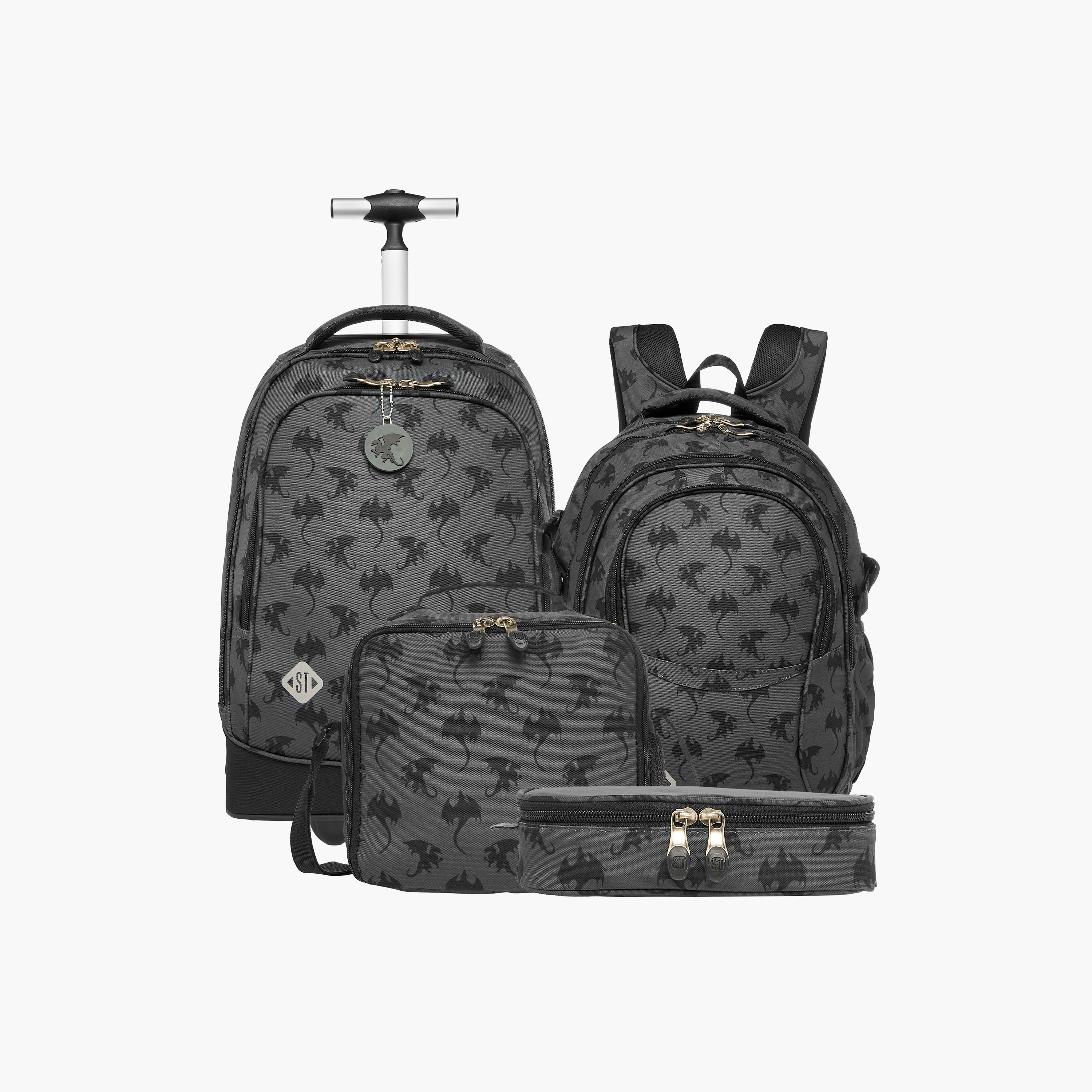 St.Right All-Over Dragon Print Lunch Bag with Adjustable Strap and Zip Closure-school-lunchessentials-lunchbags-image-8