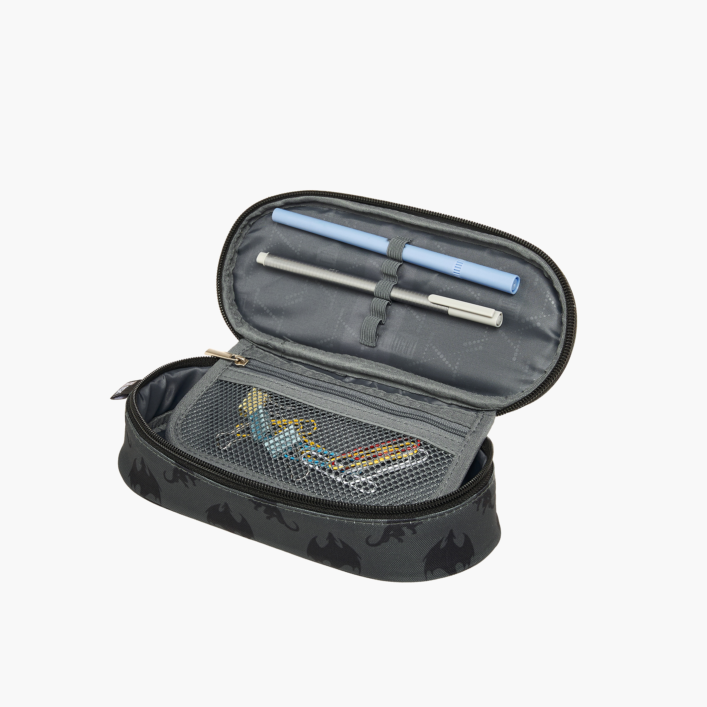St.Right Dragon Print Pencil Pouch with Zip Closure-school-stationery-pencilcases-image-5