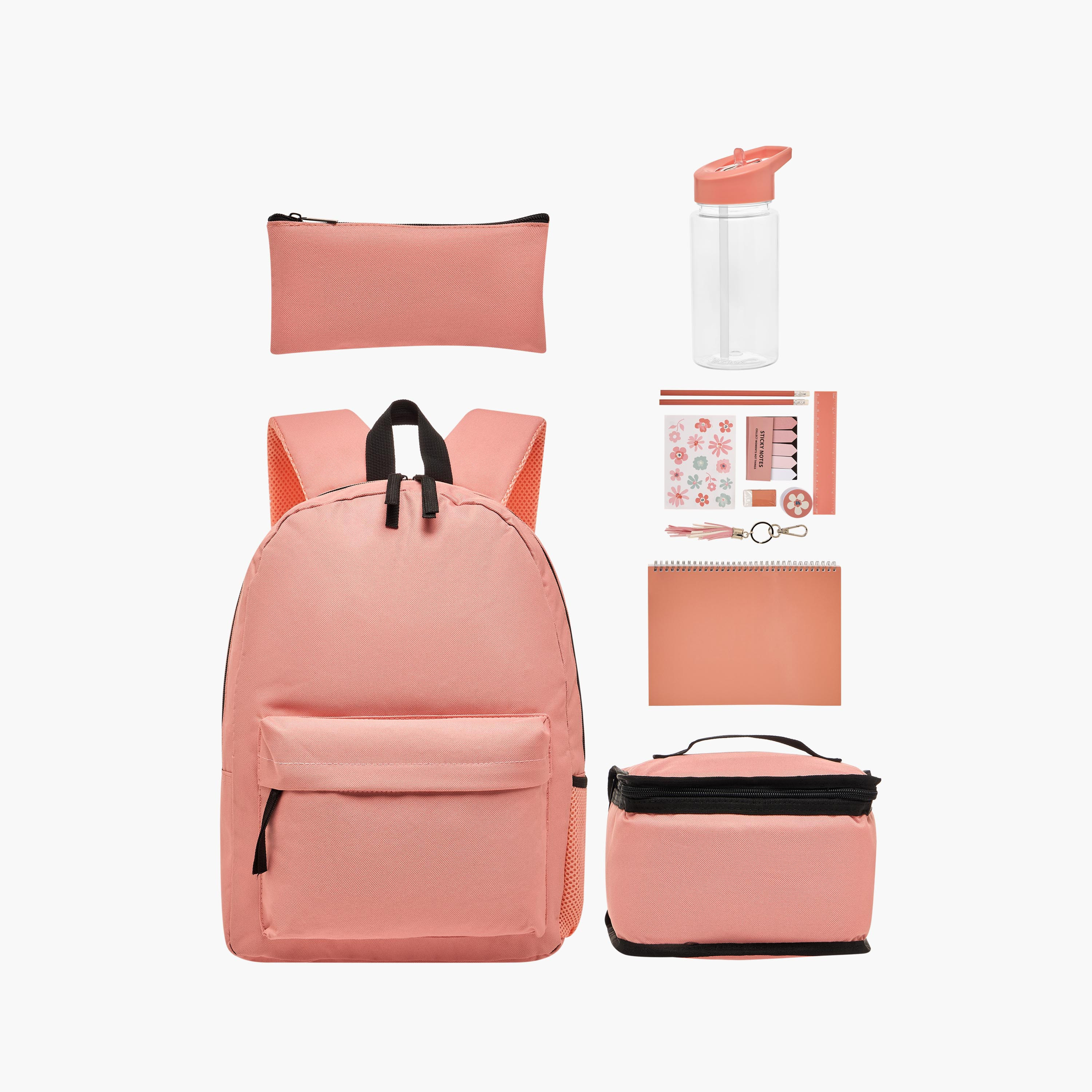 Syloon Solid 12-Piece School Backpack Set for Girls 5-8 Years with Lunch Bag and Pencil Pouch -school-bagsandbackpacks-backpacks-image-1