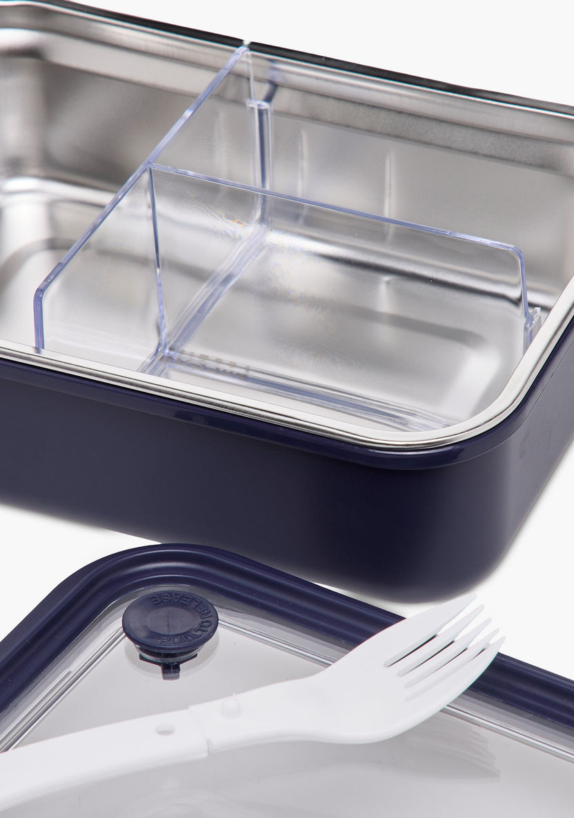 Shop Solid Sectioned Lunch Box with Clip Lock Closure and Fork Online ...