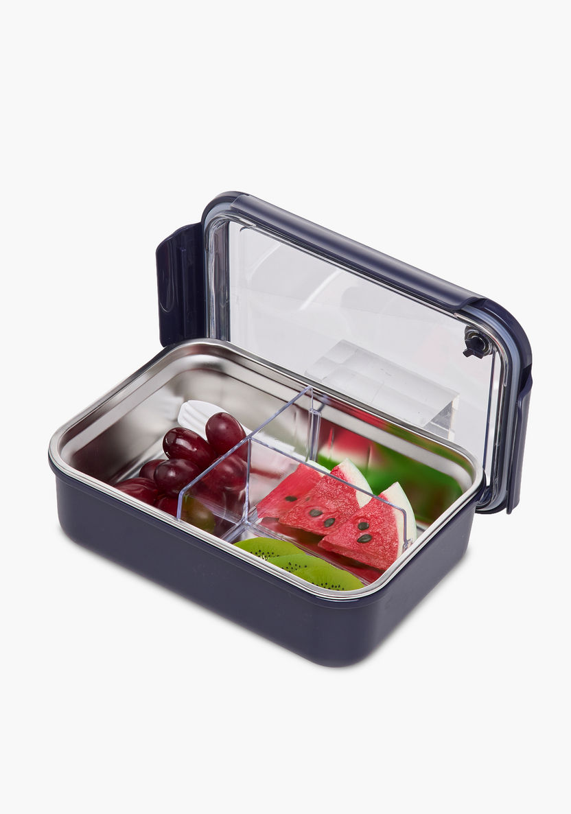 Shop Solid Sectioned Lunch Box with Clip Lock Closure and Fork Online ...