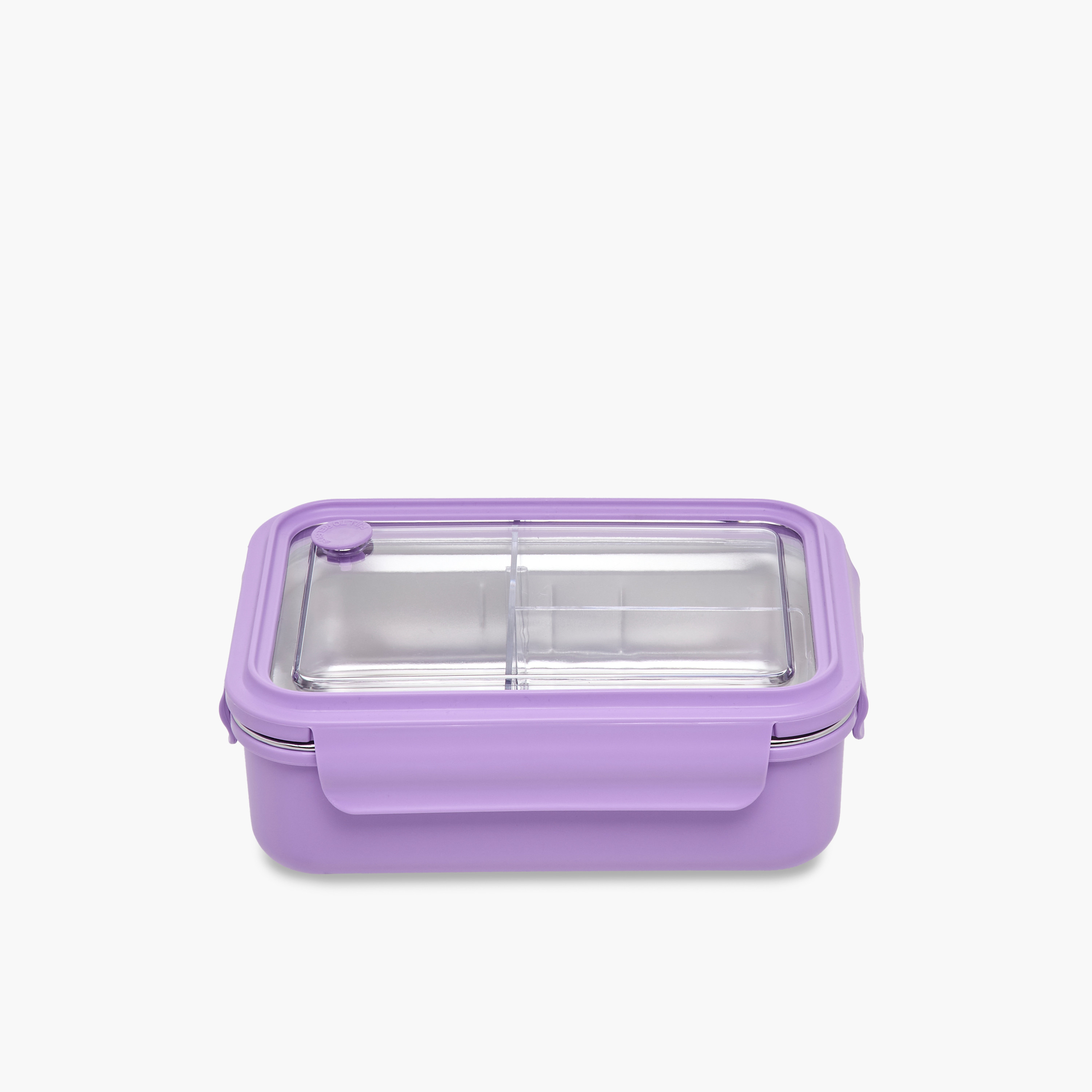 Solid Sectioned Lunch Box with Fork and Clip Lock Closure-school-lunchessentials-lunchboxes-image-1
