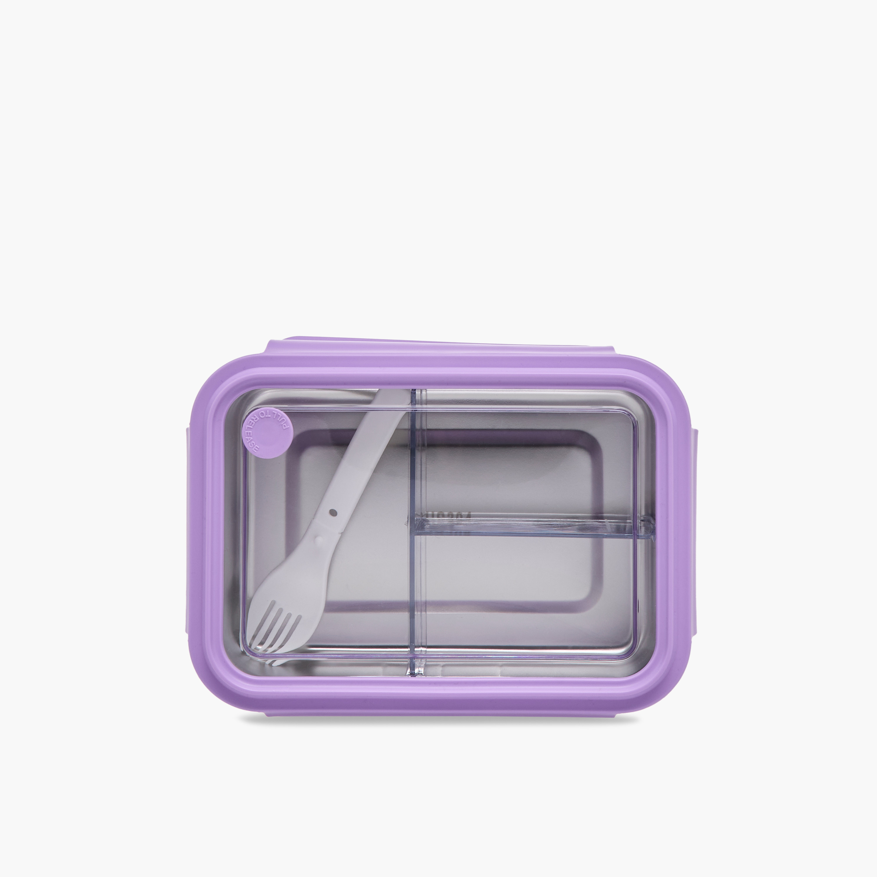 Solid Sectioned Lunch Box with Fork and Clip Lock Closure-school-lunchessentials-lunchboxes-image-3