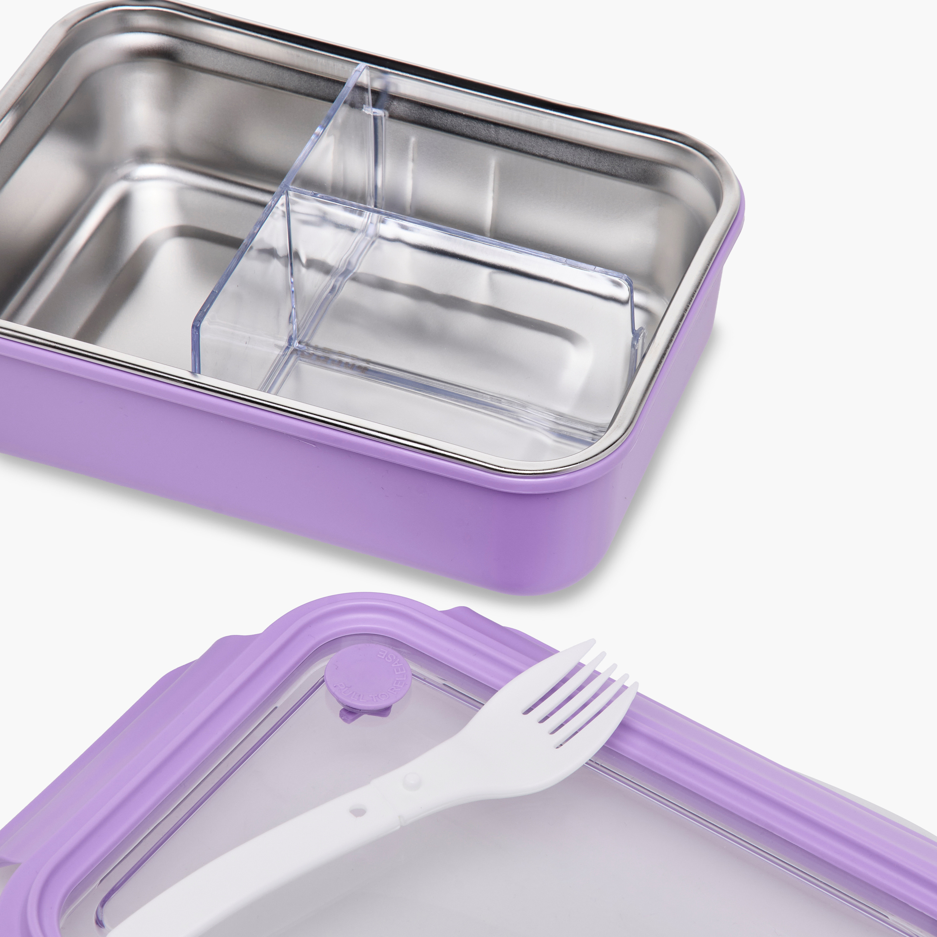 Solid Sectioned Lunch Box with Fork and Clip Lock Closure-school-lunchessentials-lunchboxes-image-5
