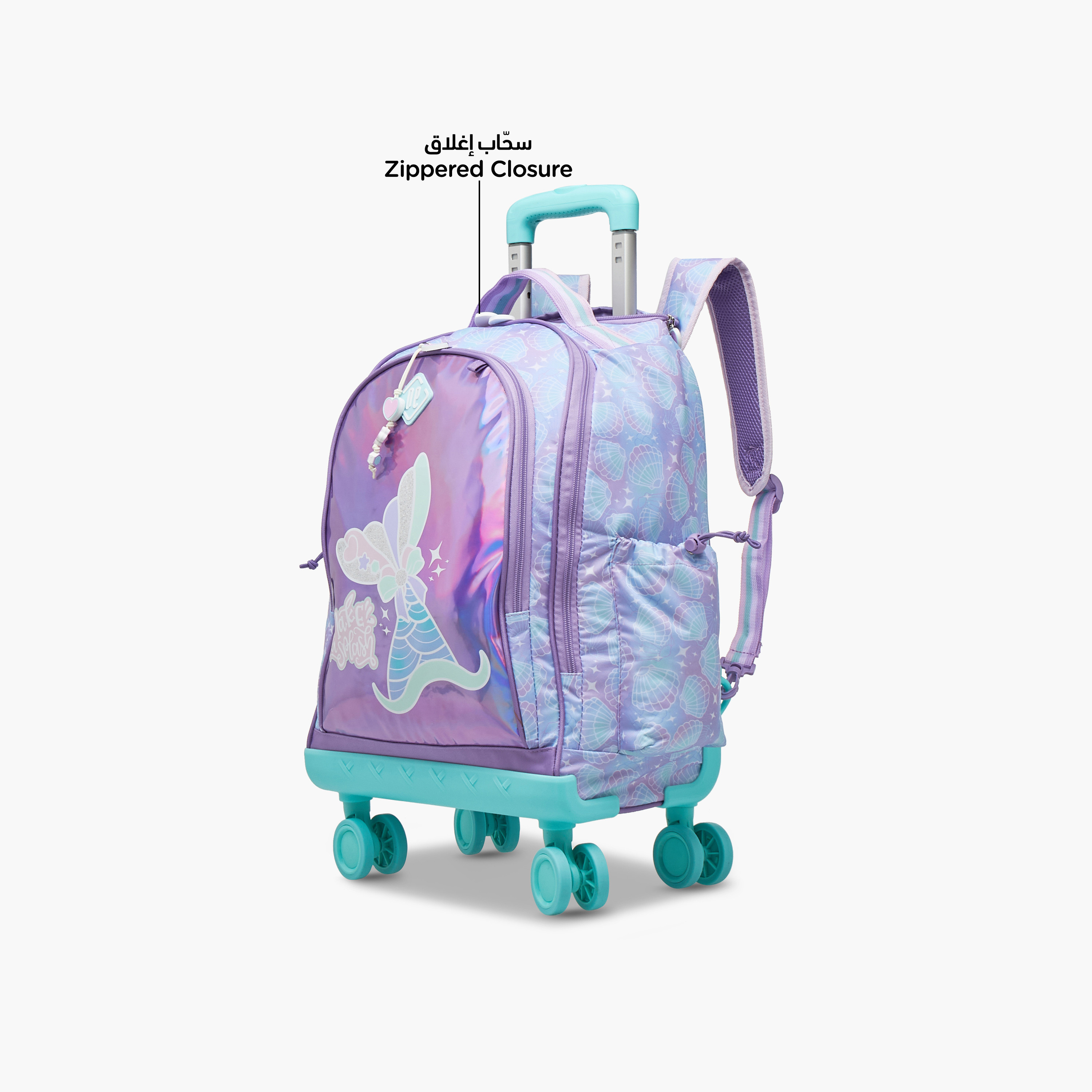 New Expressions Mermaid 3-Piece School Trolley Bag Set for Girls 8-13 Years with Lunch Bag and Pencil Pouch -promo_LS20_OMN-image-7