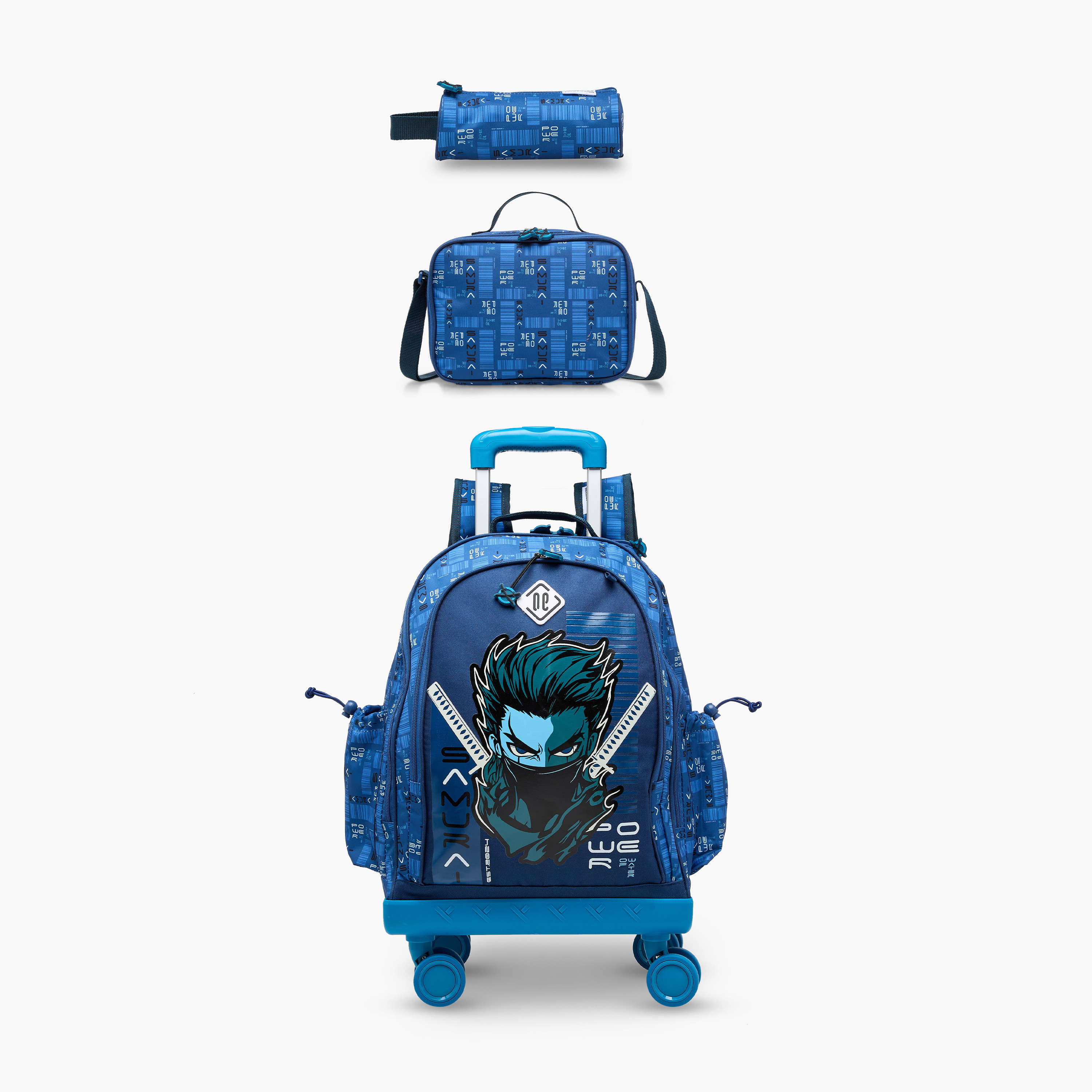 New Expressions Gaming 3-Piece School Trolley Bag Set for Boys 8-13 Years with Lunch Bag and Pencil Pouch -promo_LS20_OMN-image-1