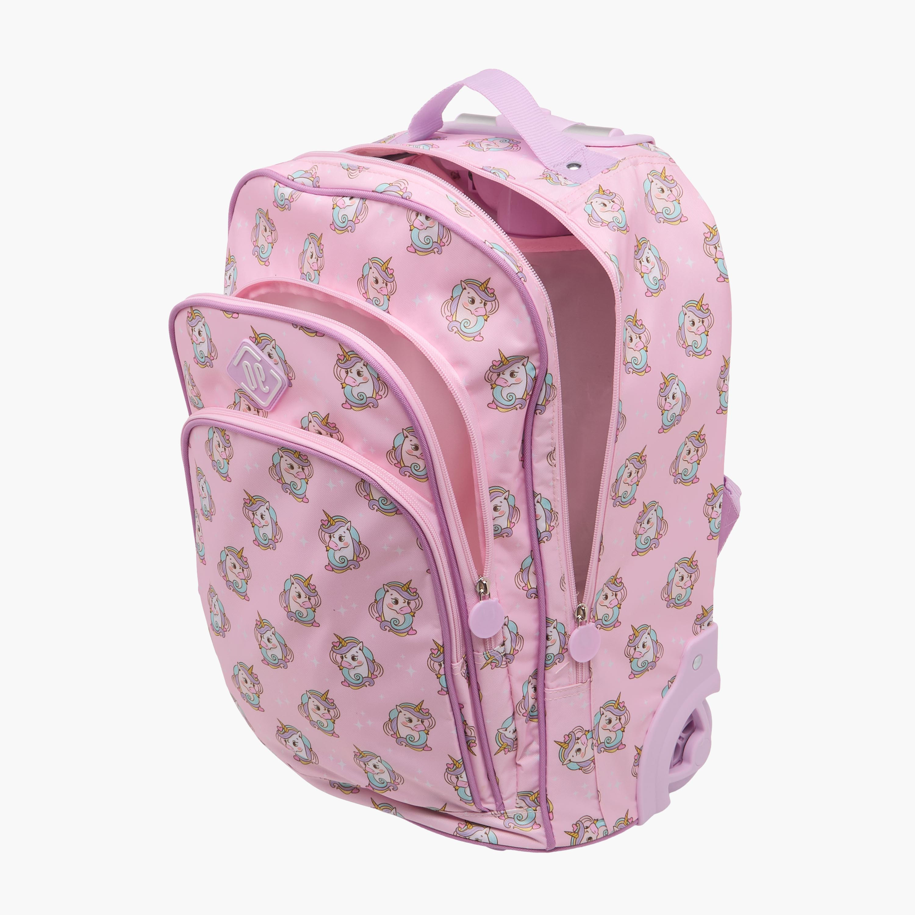 New Expressions Unicorn 3-Piece School Trolley Bag Set for Girls 8-13 Years with Lunch Bag and Pencil Pouch -promo_LS20_OMN-image-6