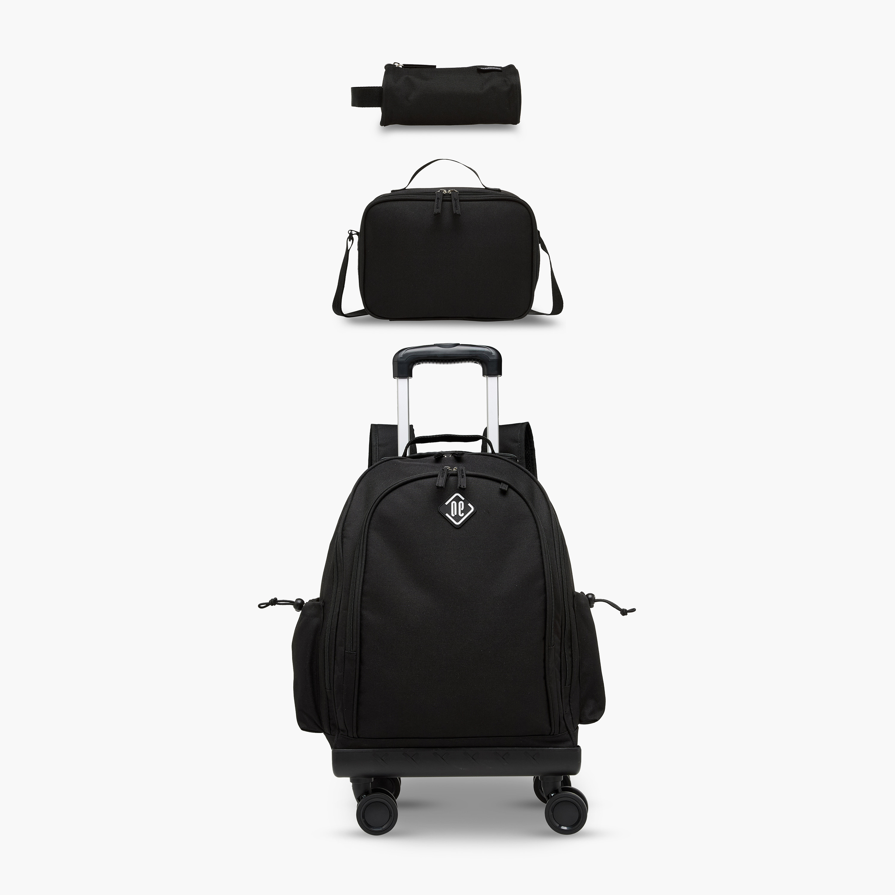 New Expressions Solid 3-Piece School Trolley Bag Set for Kids 8-13 Years with Lunch Bag and Pencil Pouch -promo_LS20_OMN-image-1