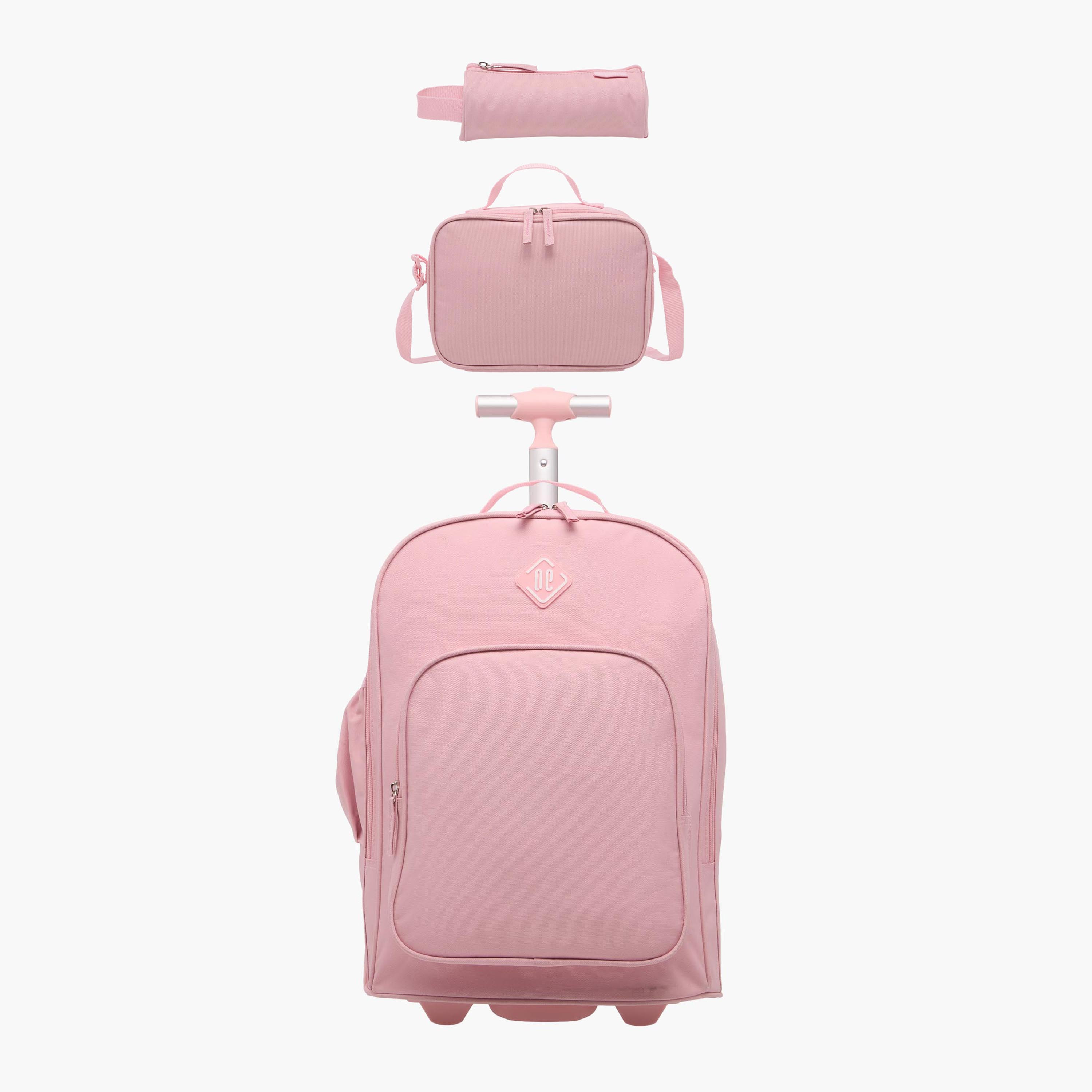 New Expressions Solid 3-Piece School Trolley Bag Set for Girls 8-13 Years with Lunch Bag and Pencil Pouch -promo_LS20_OMN-image-1