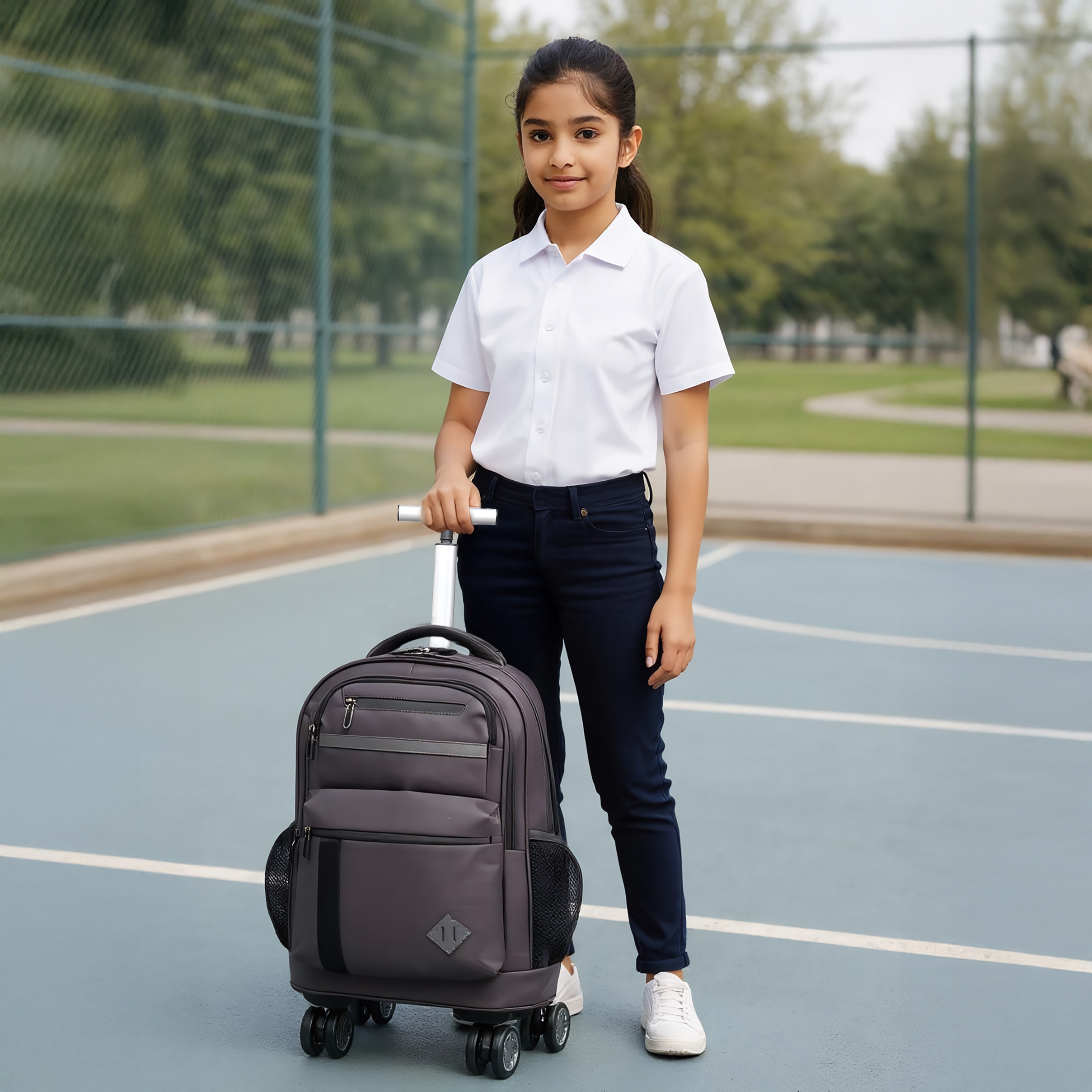 Solid Trolley Bag for Kids 8-13 Years with Padded Shoulder Straps – 18 inches-school-bagsandbackpacks-trolleybags-image-2