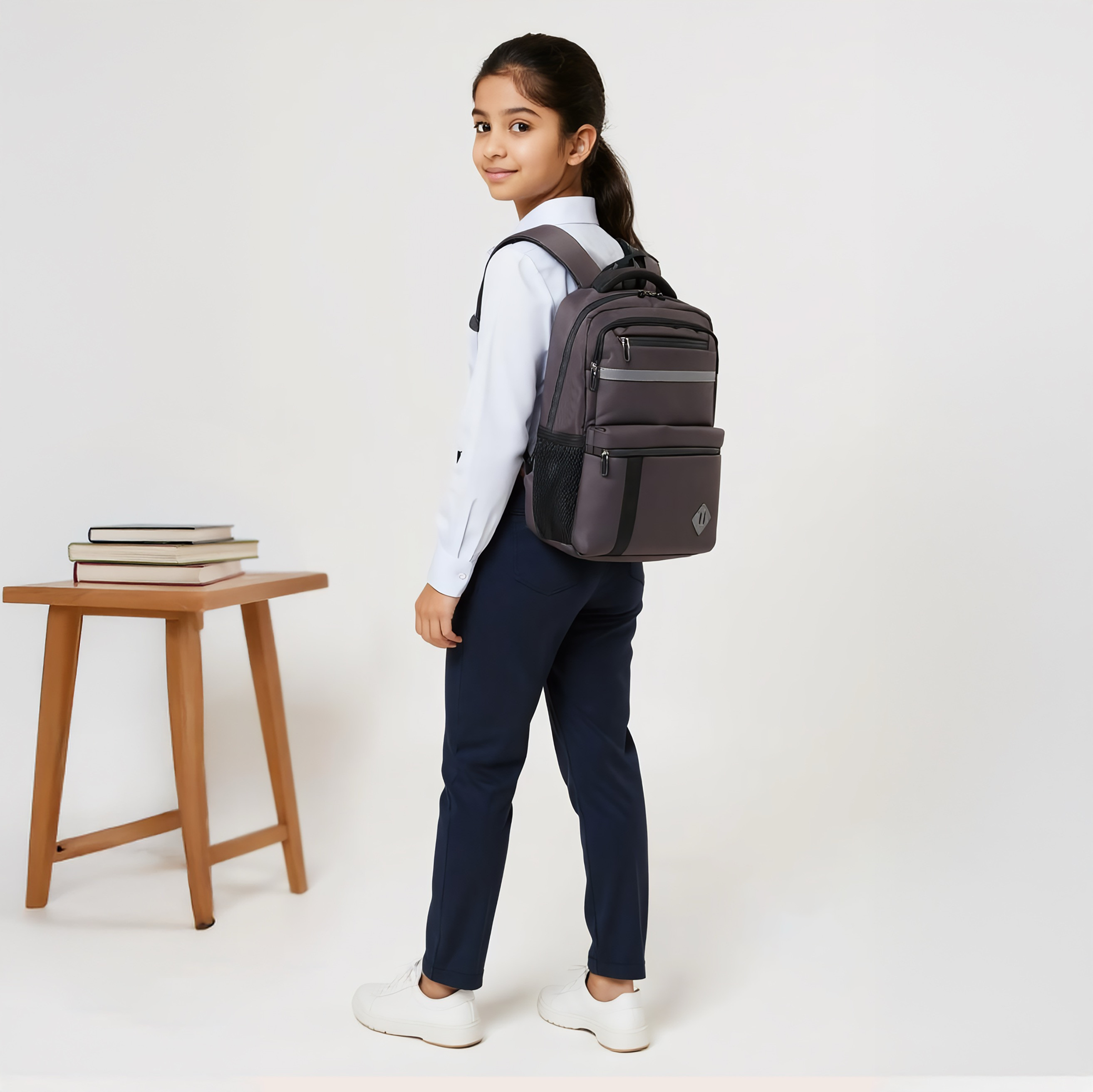 Solid 18-inch Backpack with Adjustable Straps and Zip Closure - 46x32x14 cms-school-bagsandbackpacks-backpacks-image-3
