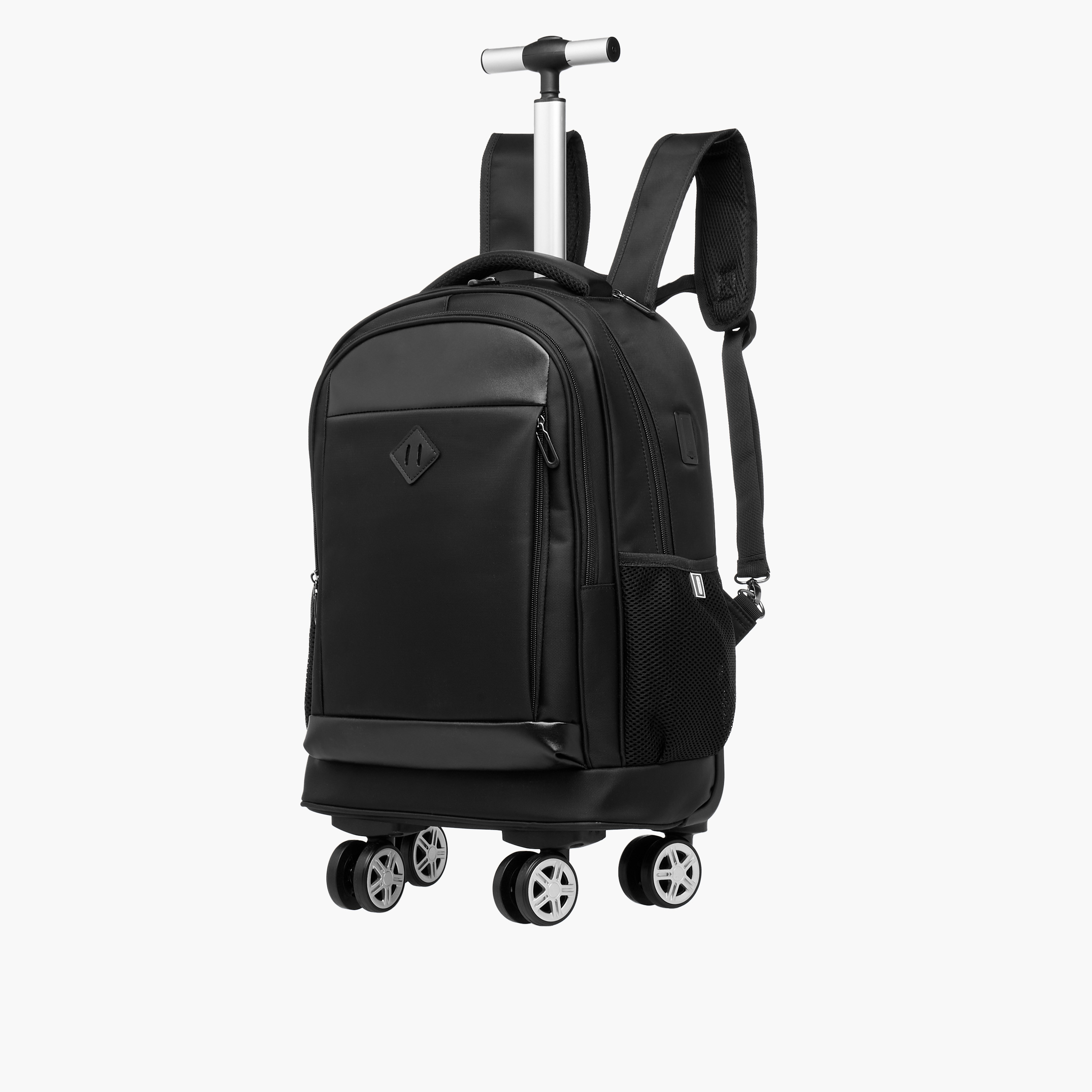 Solid Trolley Bag for Kids 8-13 Years with Padded Shoulder Straps – 18 inches-school-bagsandbackpacks-trolleybags-image-5