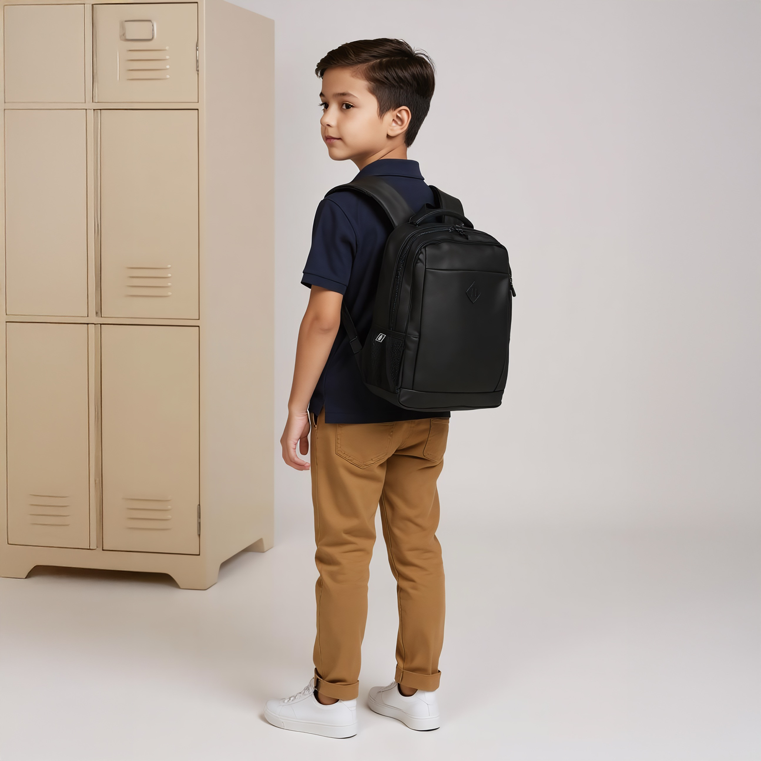 Tech Solid 18-Inch Backpack with Adjustable Shoulder Straps and Zip Closure - 46x32x16 cms-school-bagsandbackpacks-backpacks-image-2