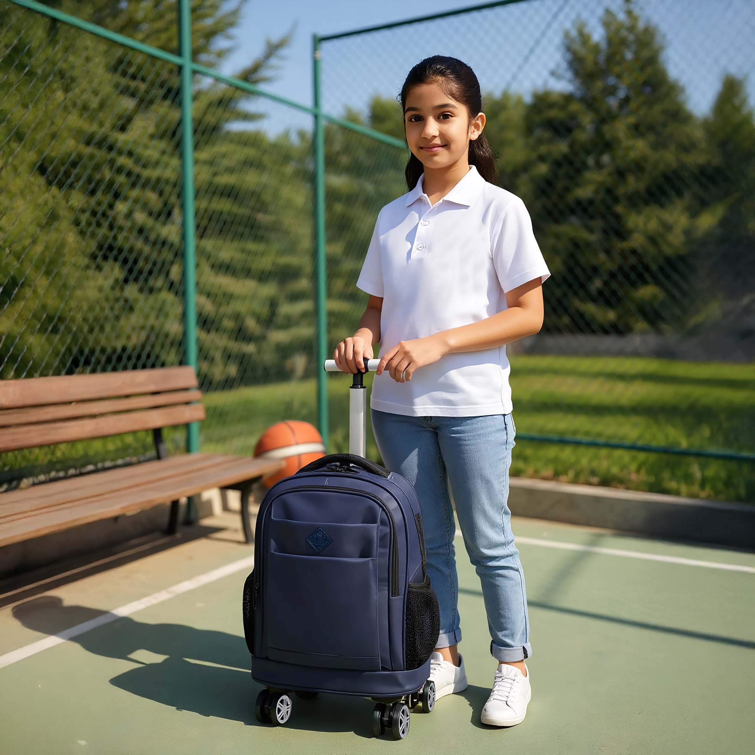 Solid Trolley Bag for Kids 8-13 Years with Padded Shoulder Straps – 18 inches-school-bagsandbackpacks-trolleybags-image-2