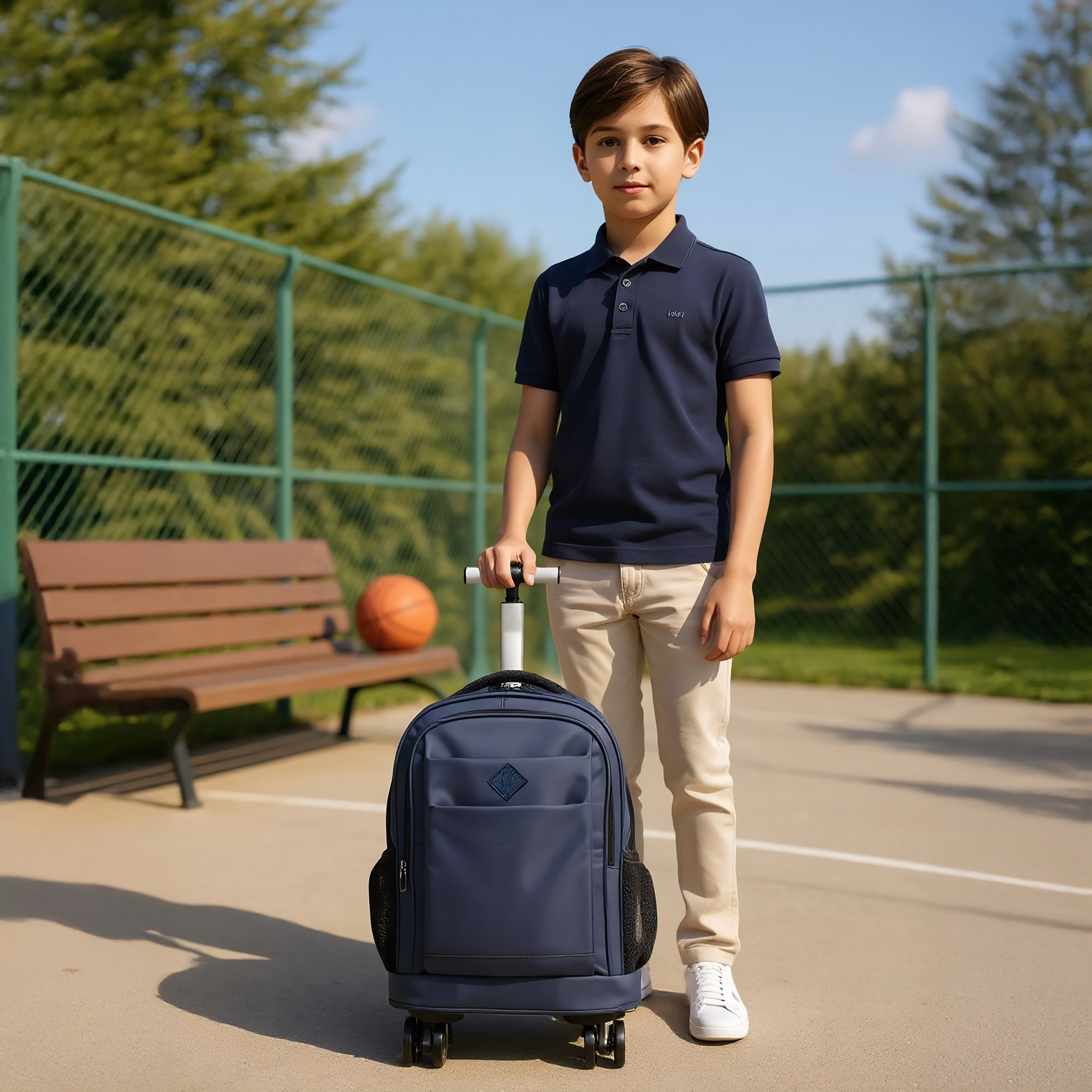 Solid Trolley Bag for Kids 8-13 Years with Padded Shoulder Straps – 18 inches-school-bagsandbackpacks-trolleybags-image-3
