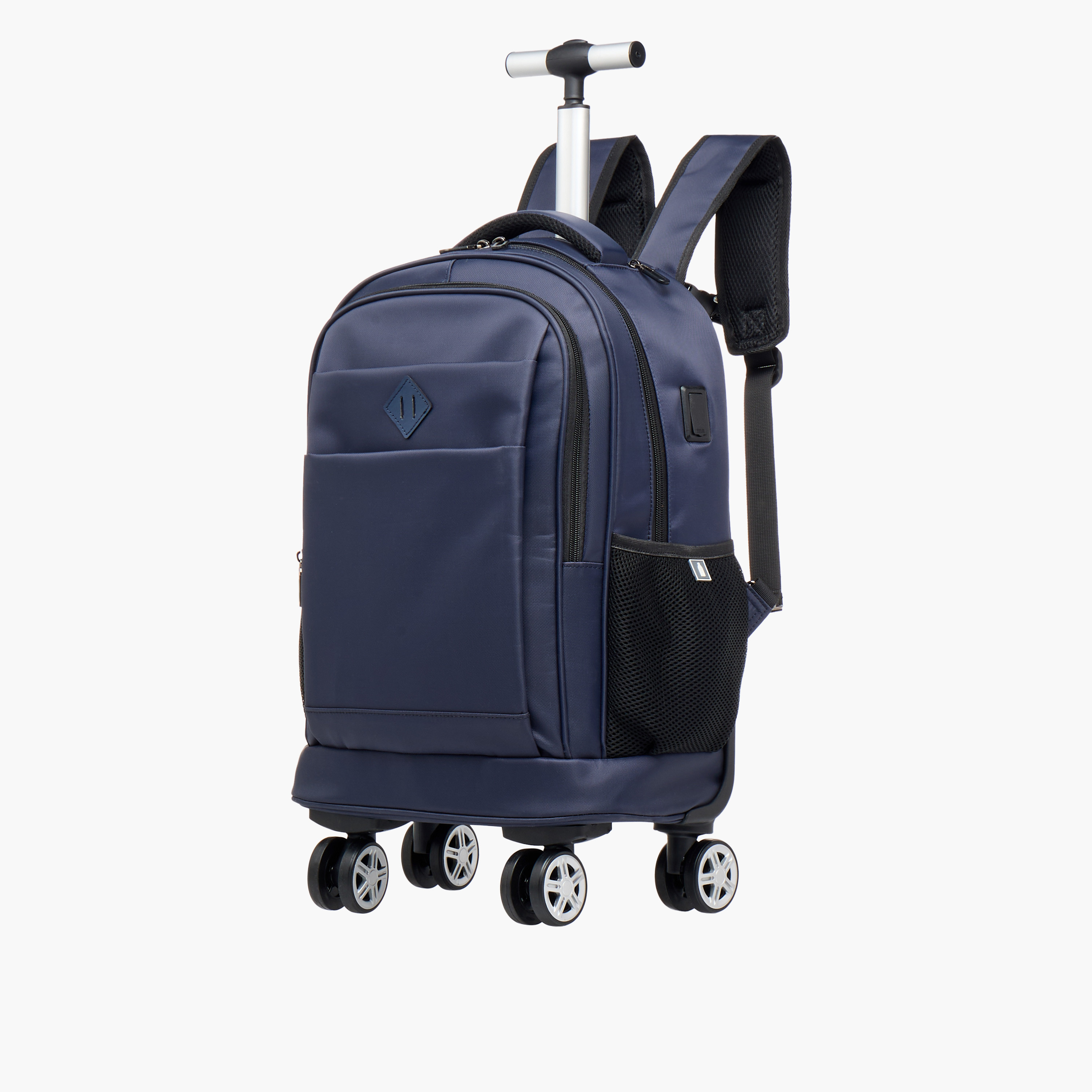 Solid Trolley Bag for Kids 8-13 Years with Padded Shoulder Straps – 18 inches-school-bagsandbackpacks-trolleybags-image-5