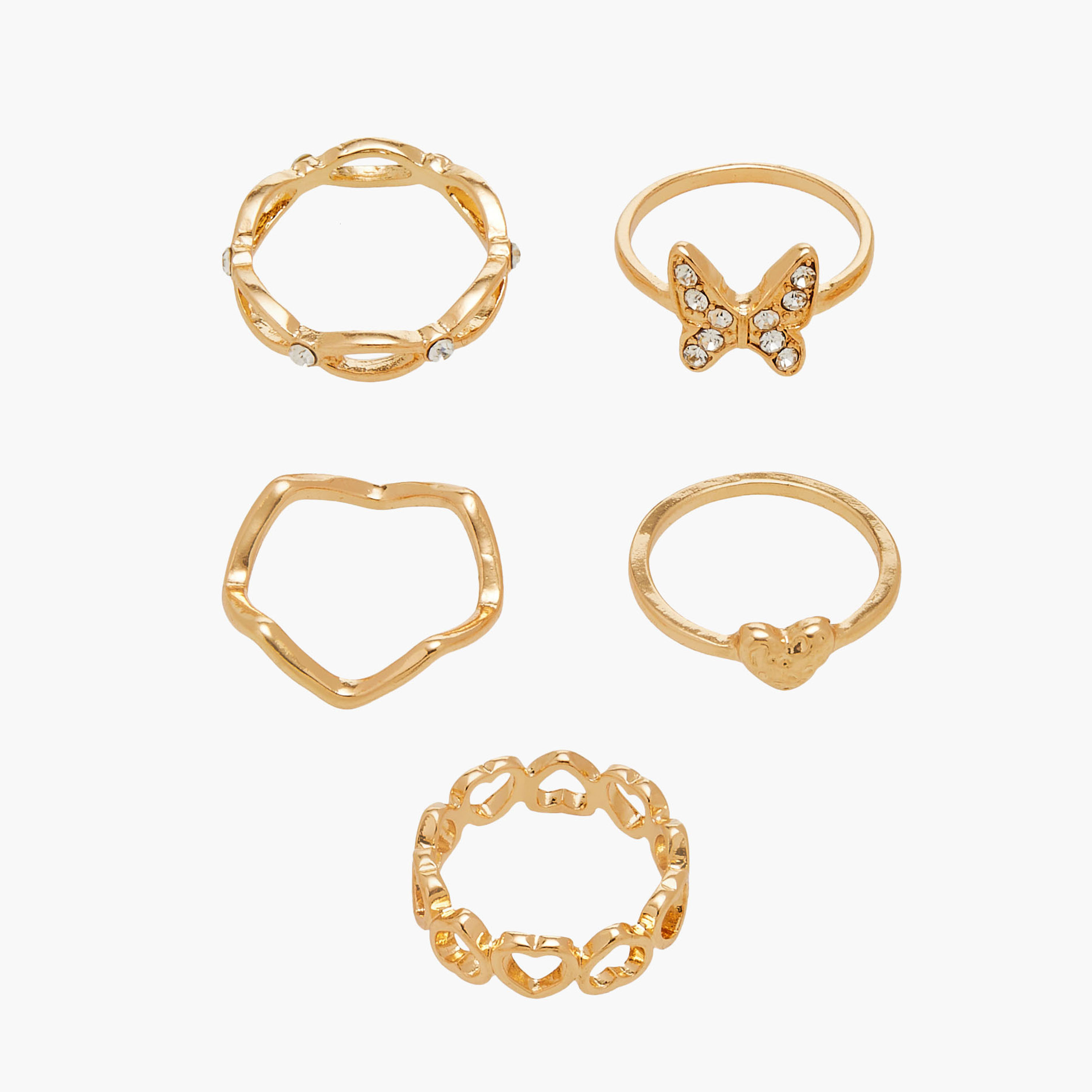 Assorted Metallic Ring - Set of 5-women-watchesandjewellery-jewellery-rings-image-1