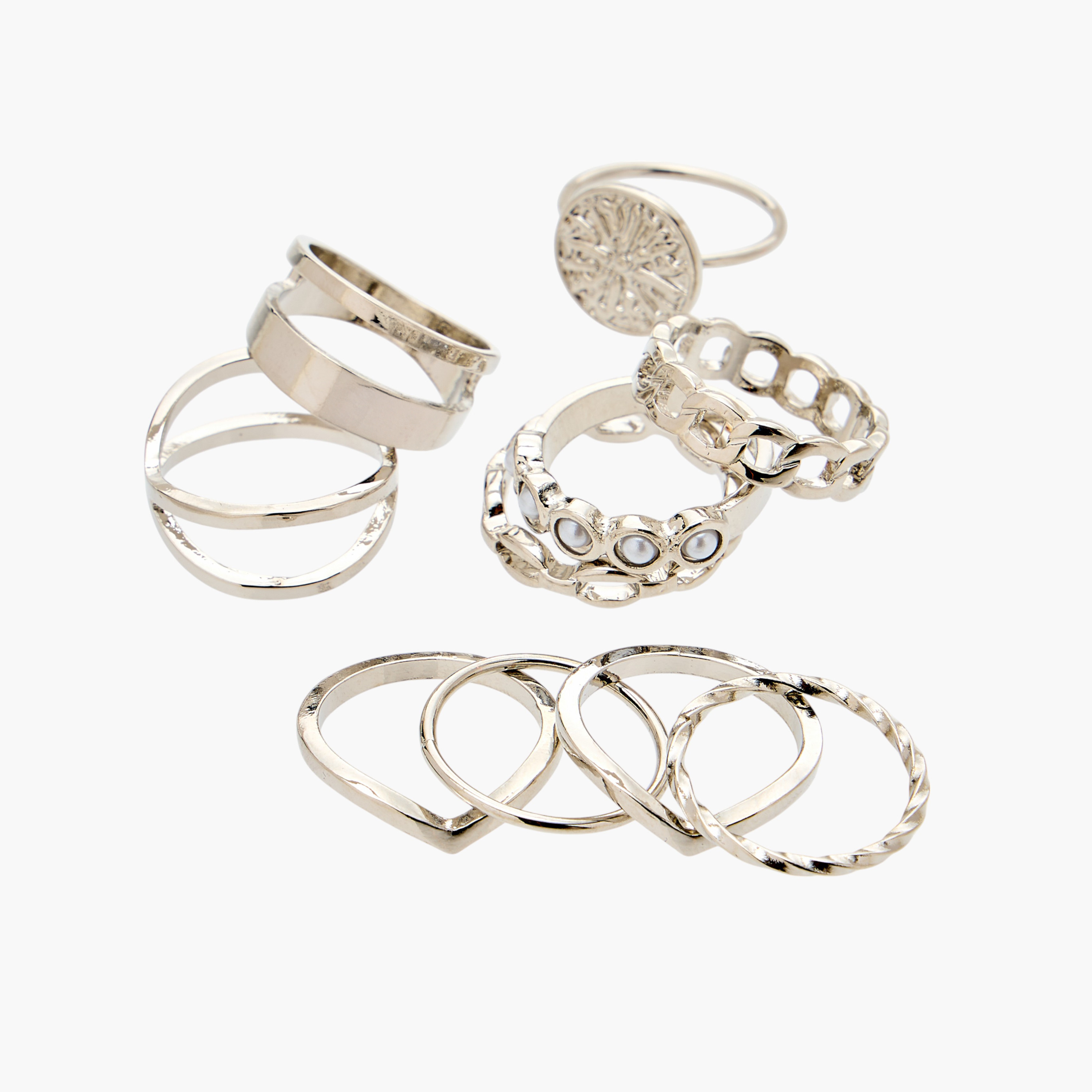Assorted Metallic Ring - Set of 10-women-watchesandjewellery-jewellery-rings-image-2