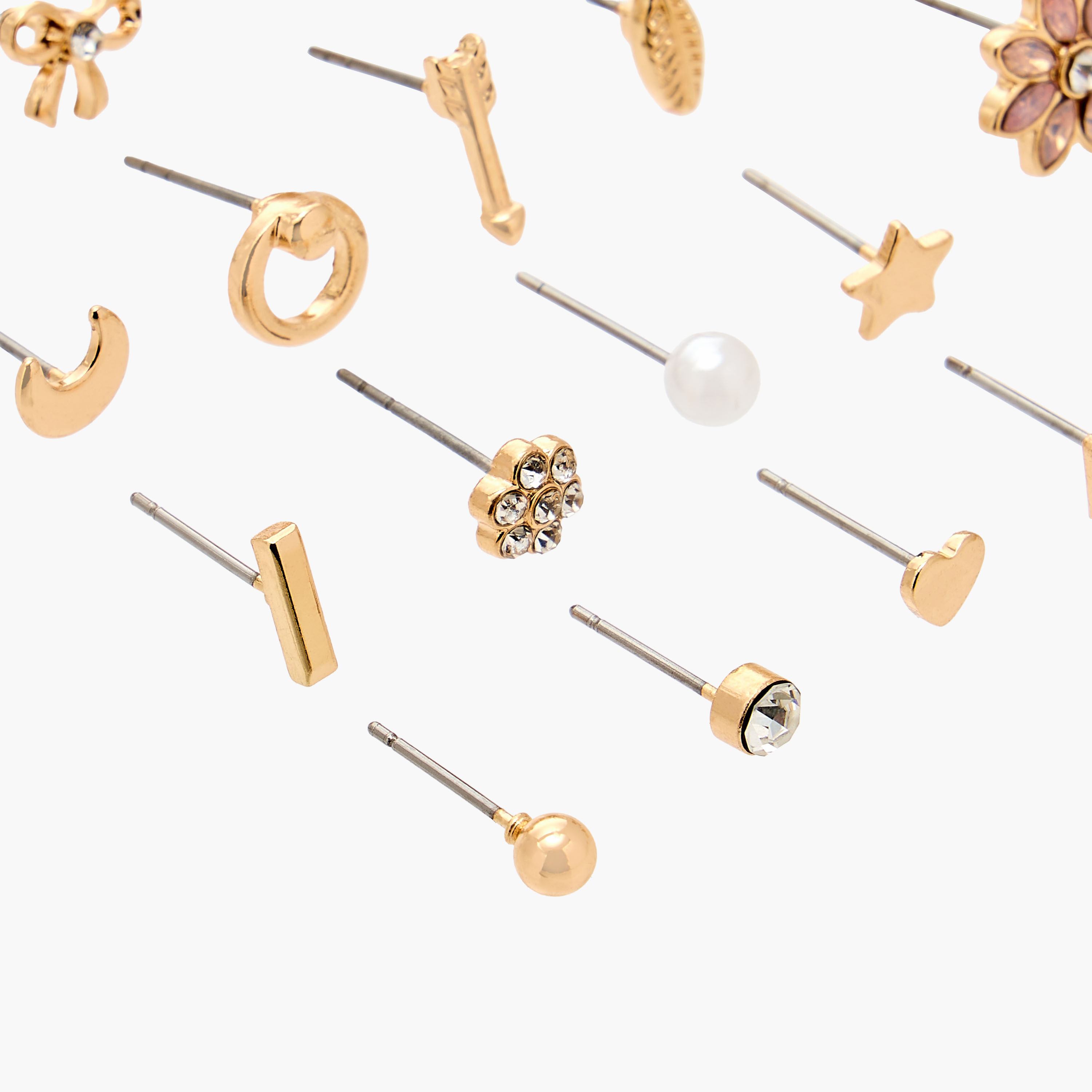 Assorted Metallic Earrings with Pushback Closure - Set of 20-women-watchesandjewellery-jewellery-earrings-image-3