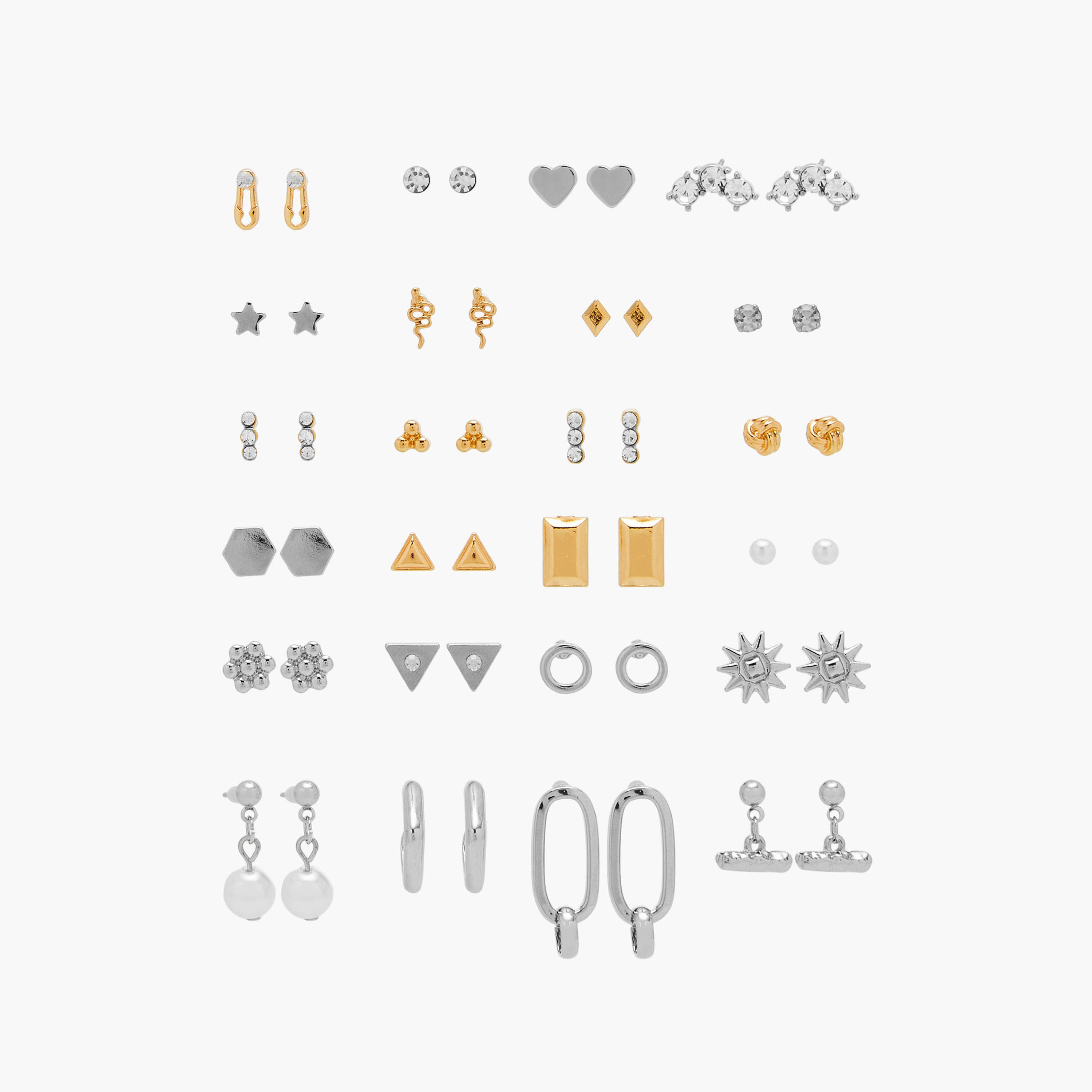 Assorted Stud Earrings with Pushback Closure - Set of 24-women-watchesandjewellery-jewellery-earrings-image-1