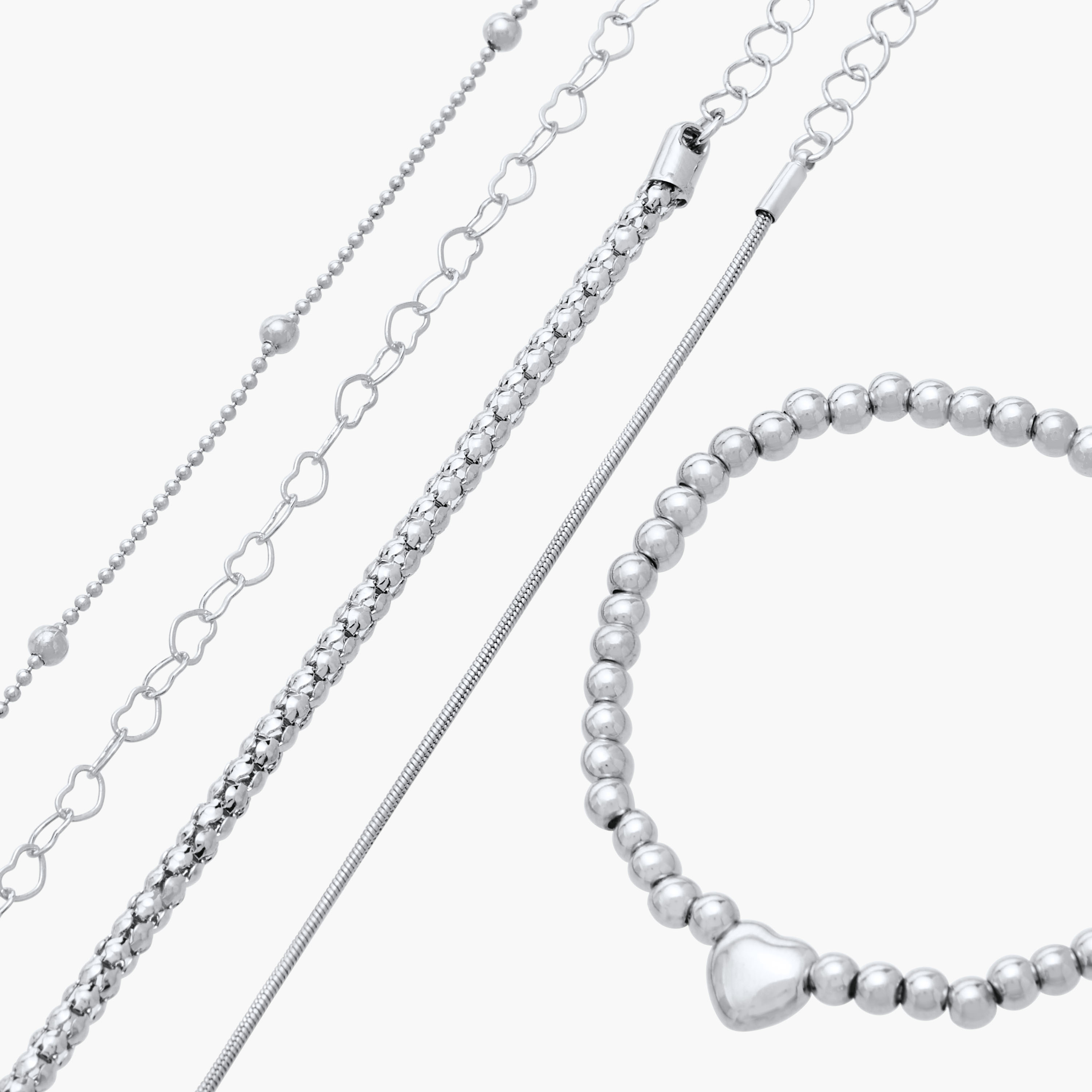 Assorted Metallic Anklet with Lobster Clasp Closure - Set of 5-women-watchesandjewellery-jewellery-anklets-image-13