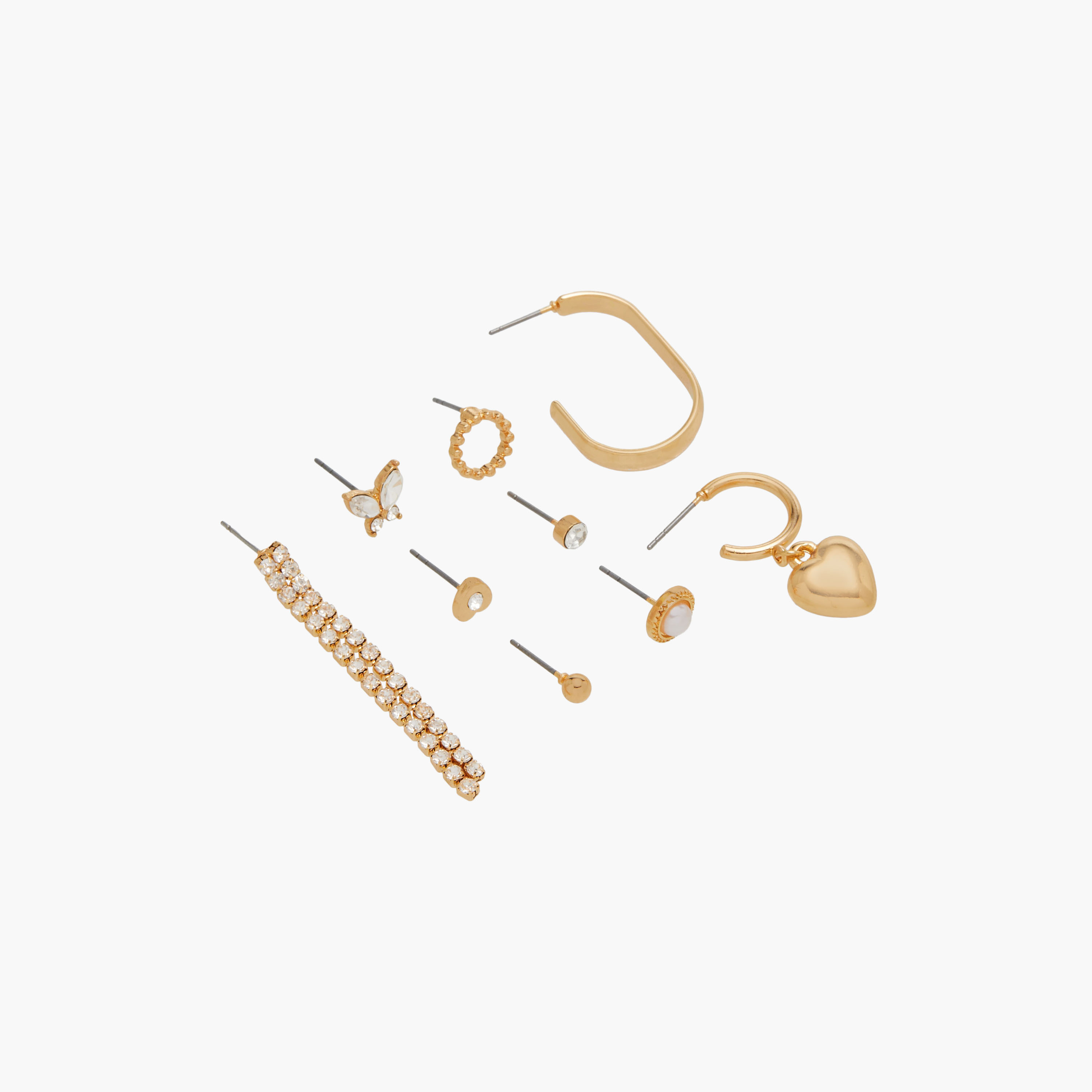Assorted Metallic Earrings with Pushback Closure - Set of 9-women-watchesandjewellery-jewellery-earrings-image-2