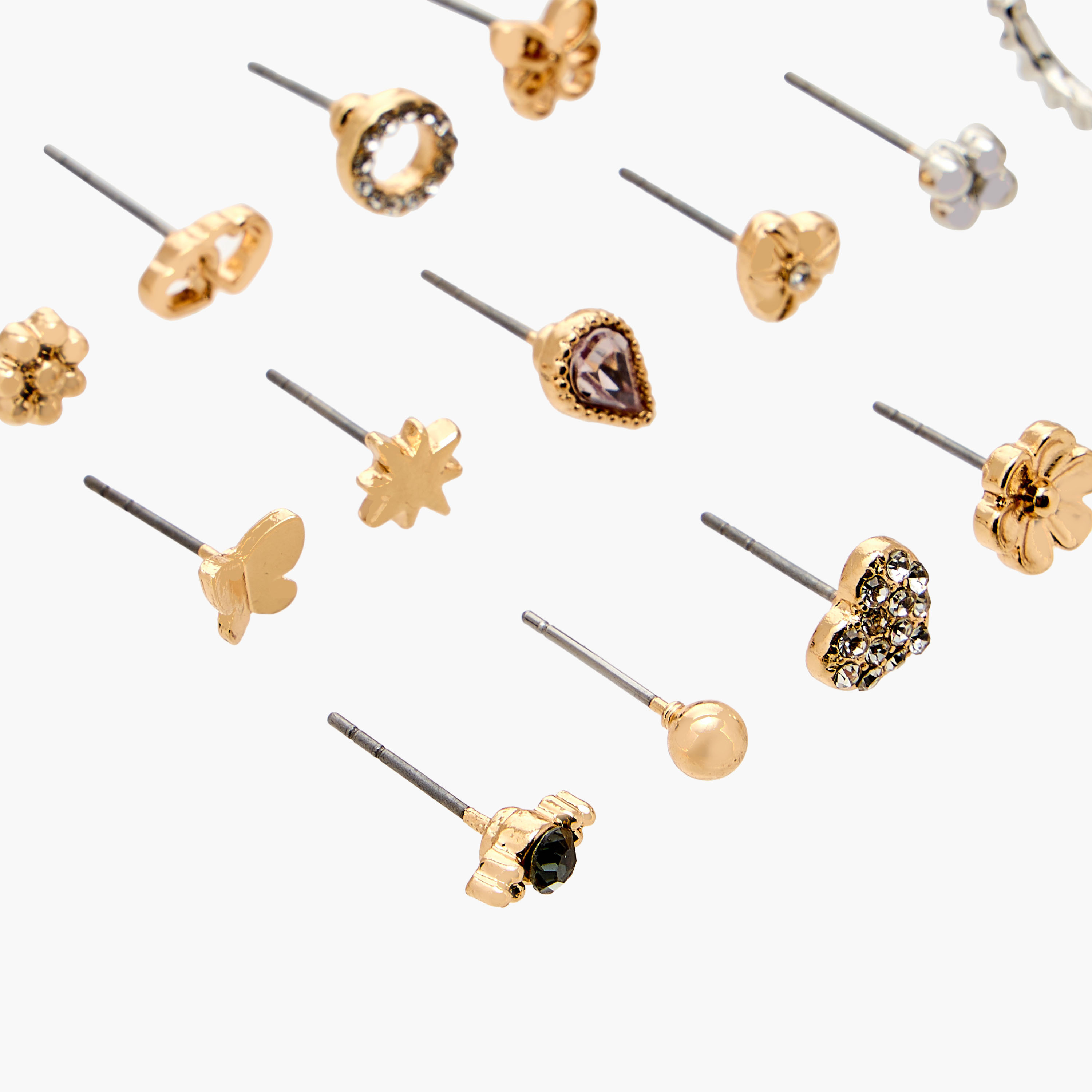 Assorted Metallic Earrings with Pushback Closure - Set of 20-women-watchesandjewellery-jewellery-earrings-image-3