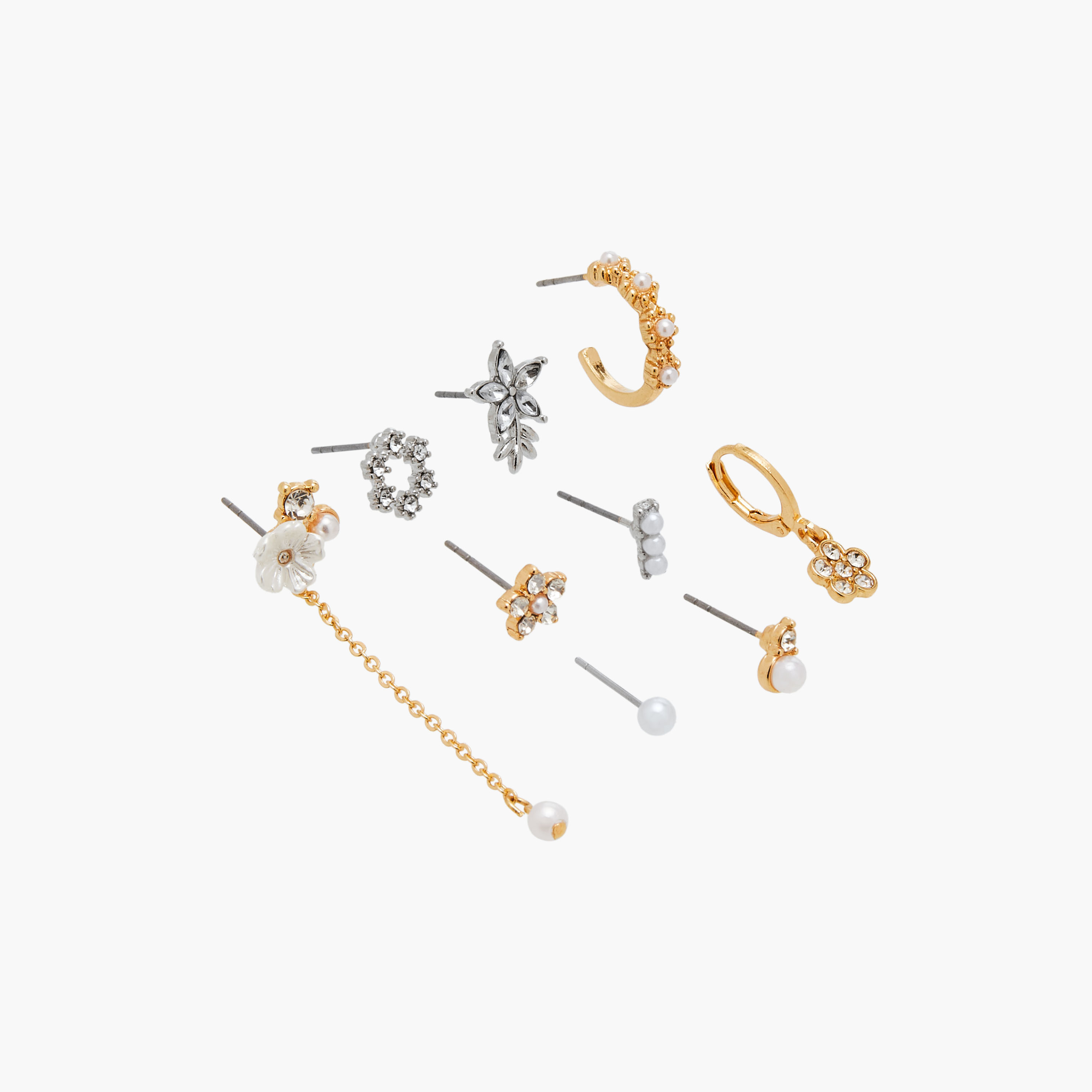 Embellished Earrings with Pushback Closure - Set of 9-women-watchesandjewellery-jewellery-earrings-image-2