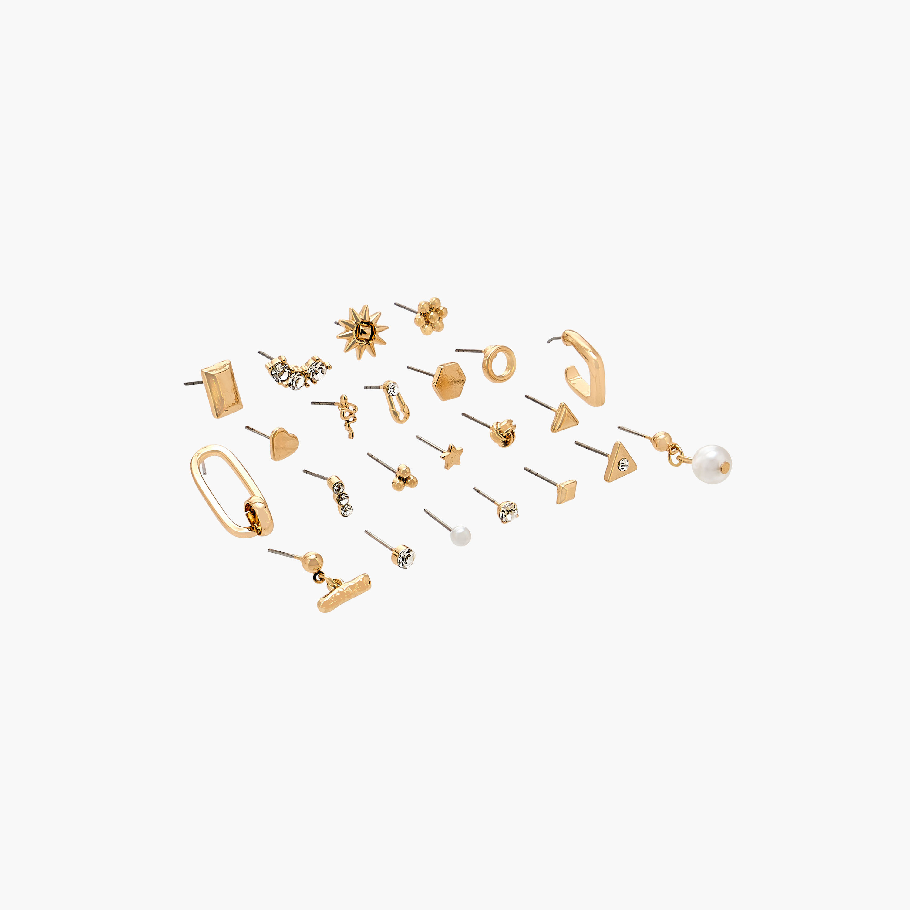 Metallic Assorted Earrings with Pushback Closure - Set of 23-women-watchesandjewellery-jewellery-earrings-image-2