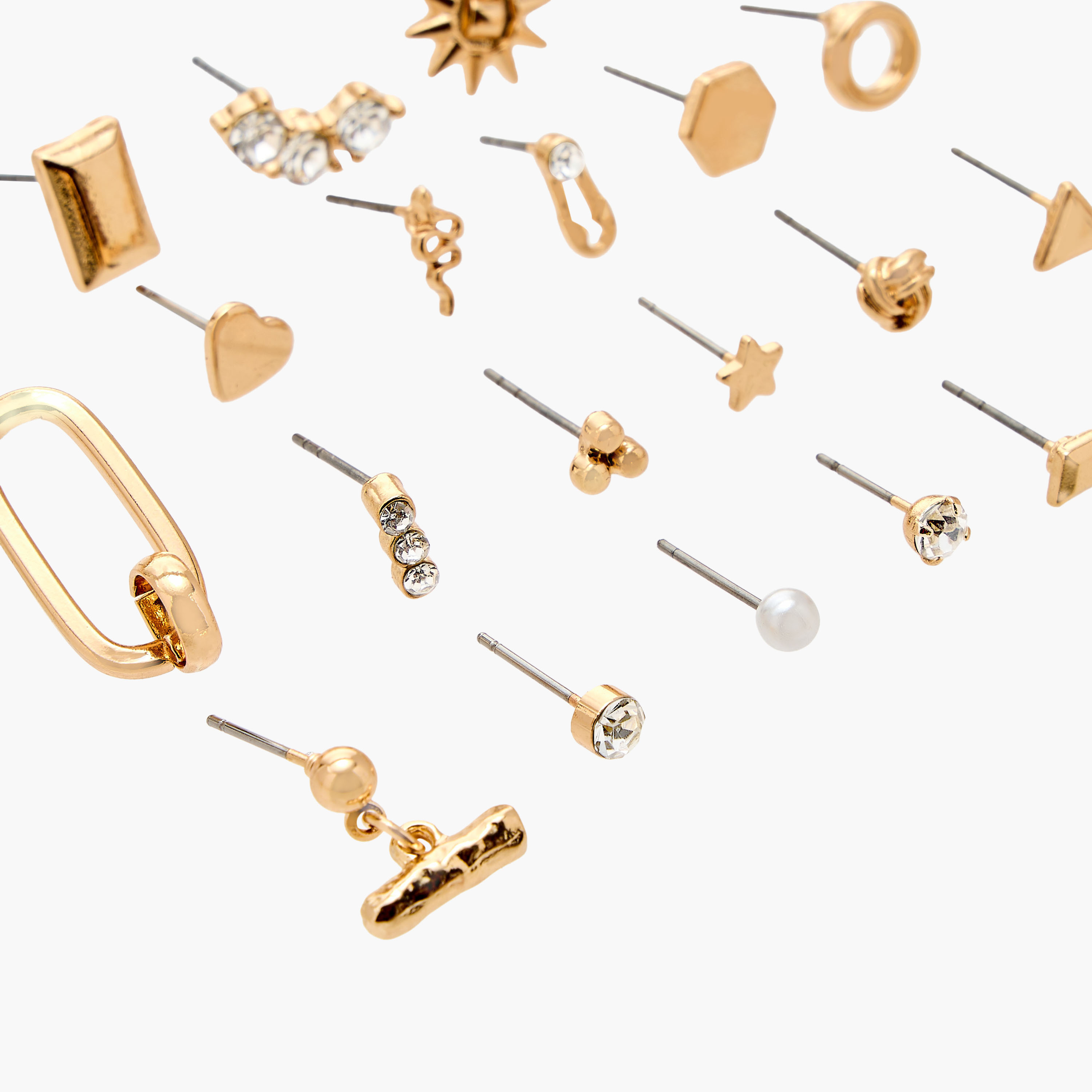 Metallic Assorted Earrings with Pushback Closure - Set of 23-women-watchesandjewellery-jewellery-earrings-image-3