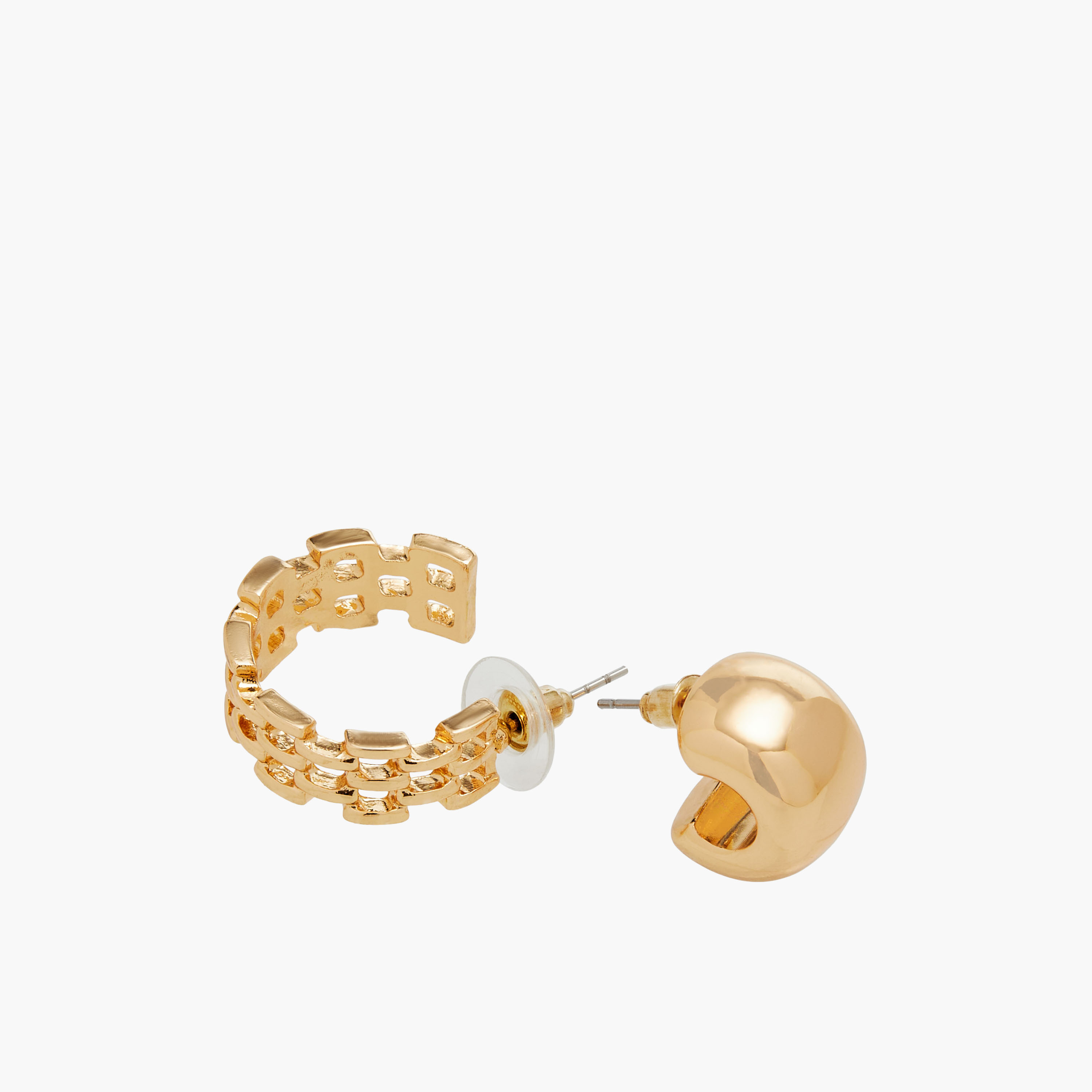 Assorted Metallic Earrings with Pushback Closure - Set of 2-women-watchesandjewellery-jewellery-earrings-image-4
