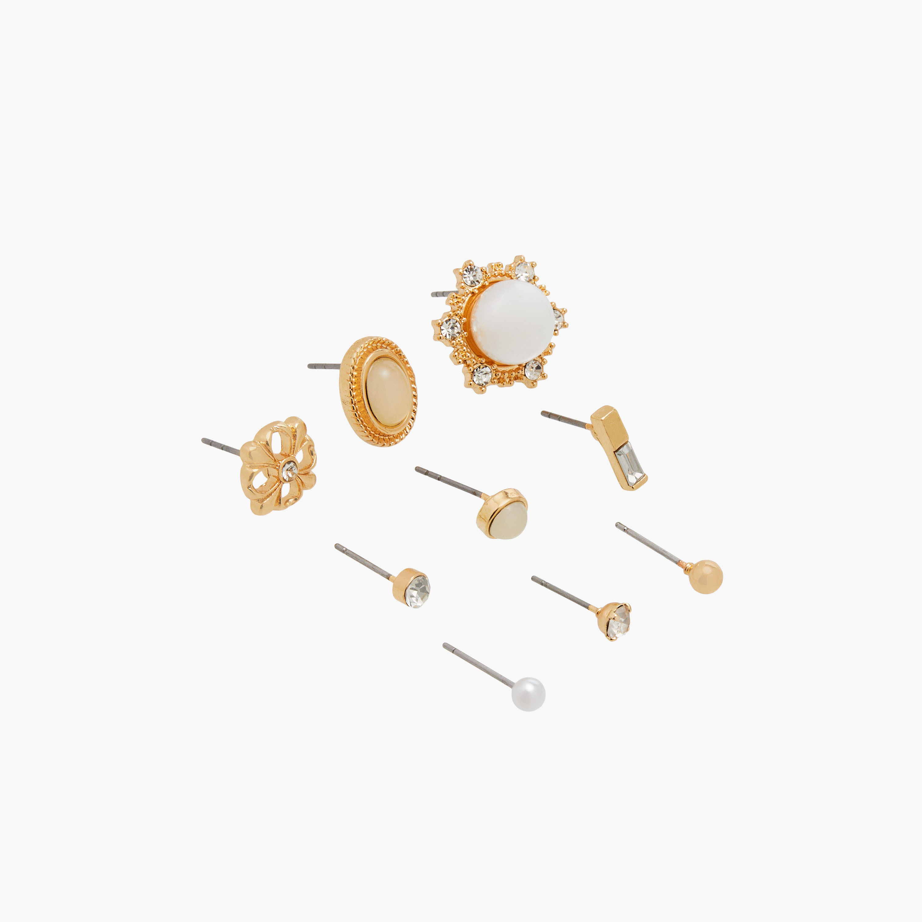 Embellished Stud Earrings with Pushback Closure - Set of 9-women-watchesandjewellery-jewellery-earrings-image-2