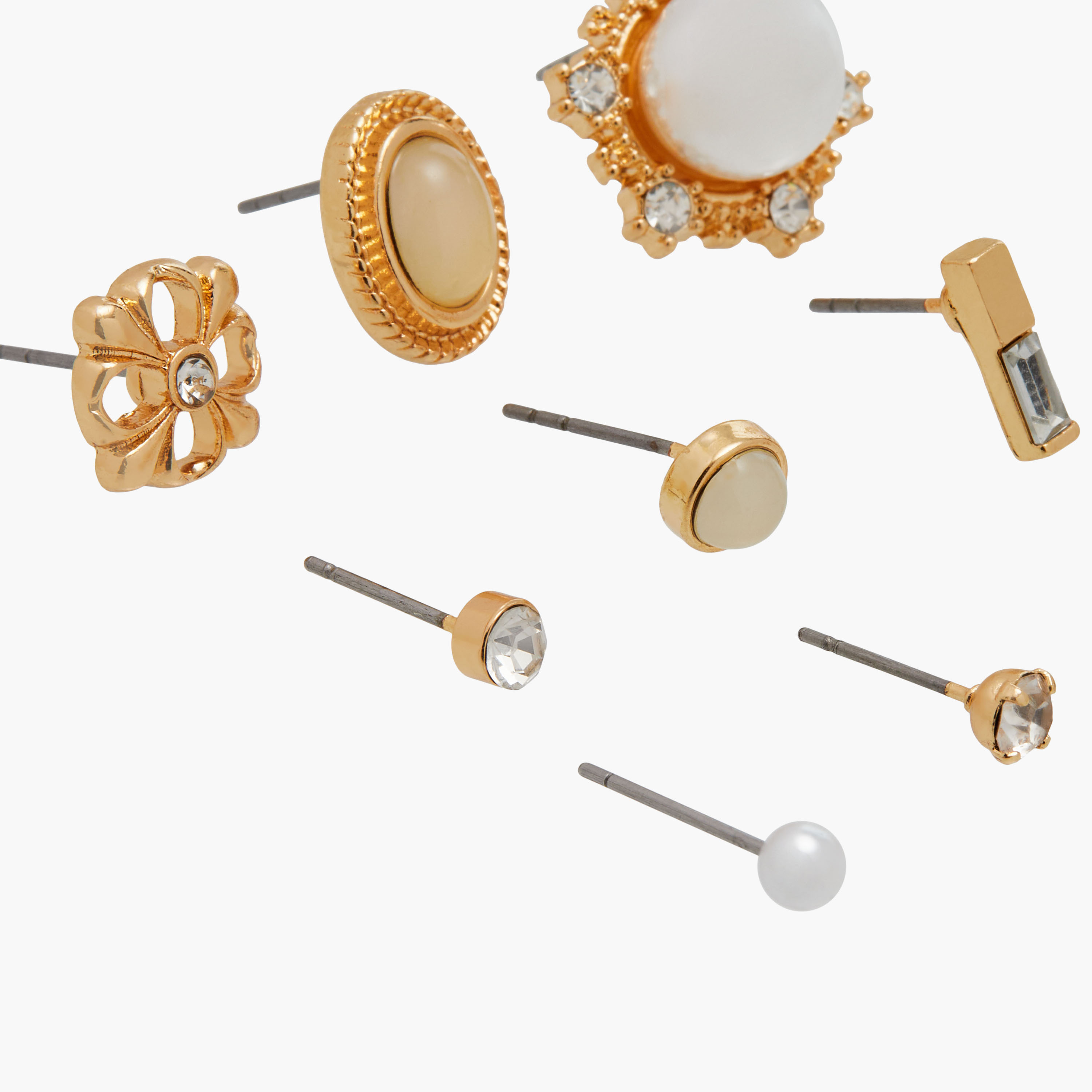 Embellished Stud Earrings with Pushback Closure - Set of 9-women-watchesandjewellery-jewellery-earrings-image-3