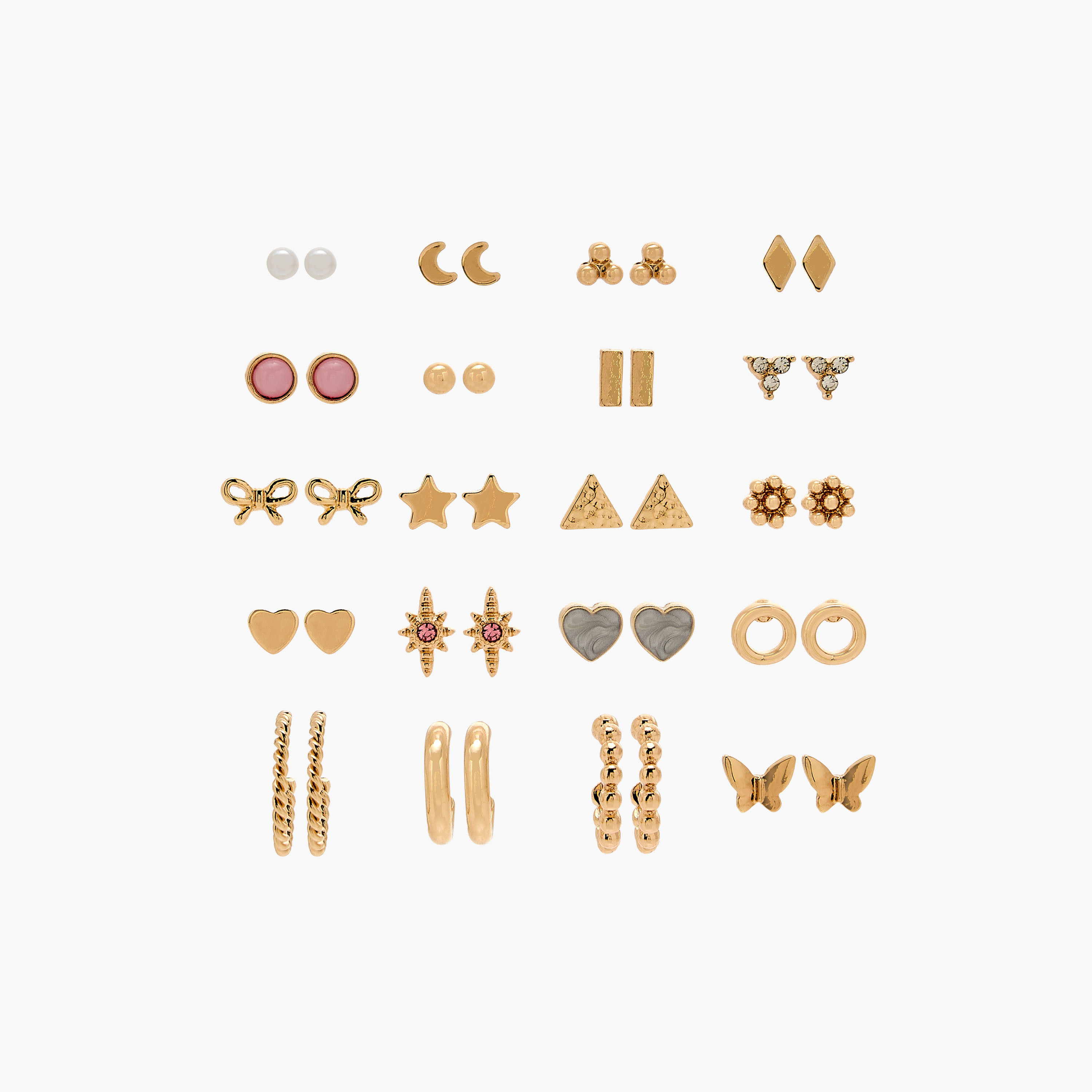 حلقان بإغلاق خلفي - طقم من 20 زوج متنوعين-women-watchesandjewellery-jewellery-earrings-image-1