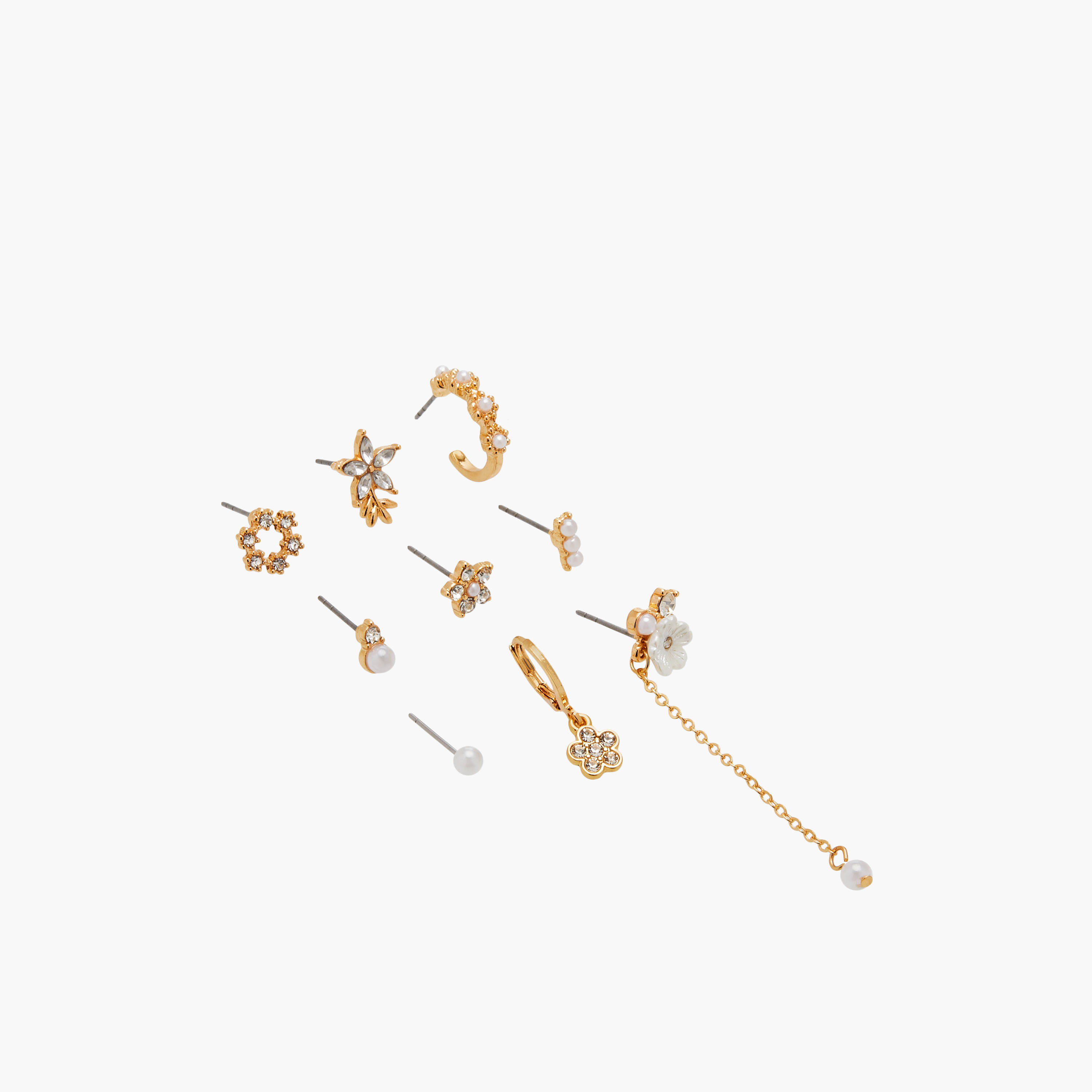 حلقان مزيّنة بمكبس إغلاق خلفي - طقم من 9-women-watchesandjewellery-jewellery-earrings-image-2