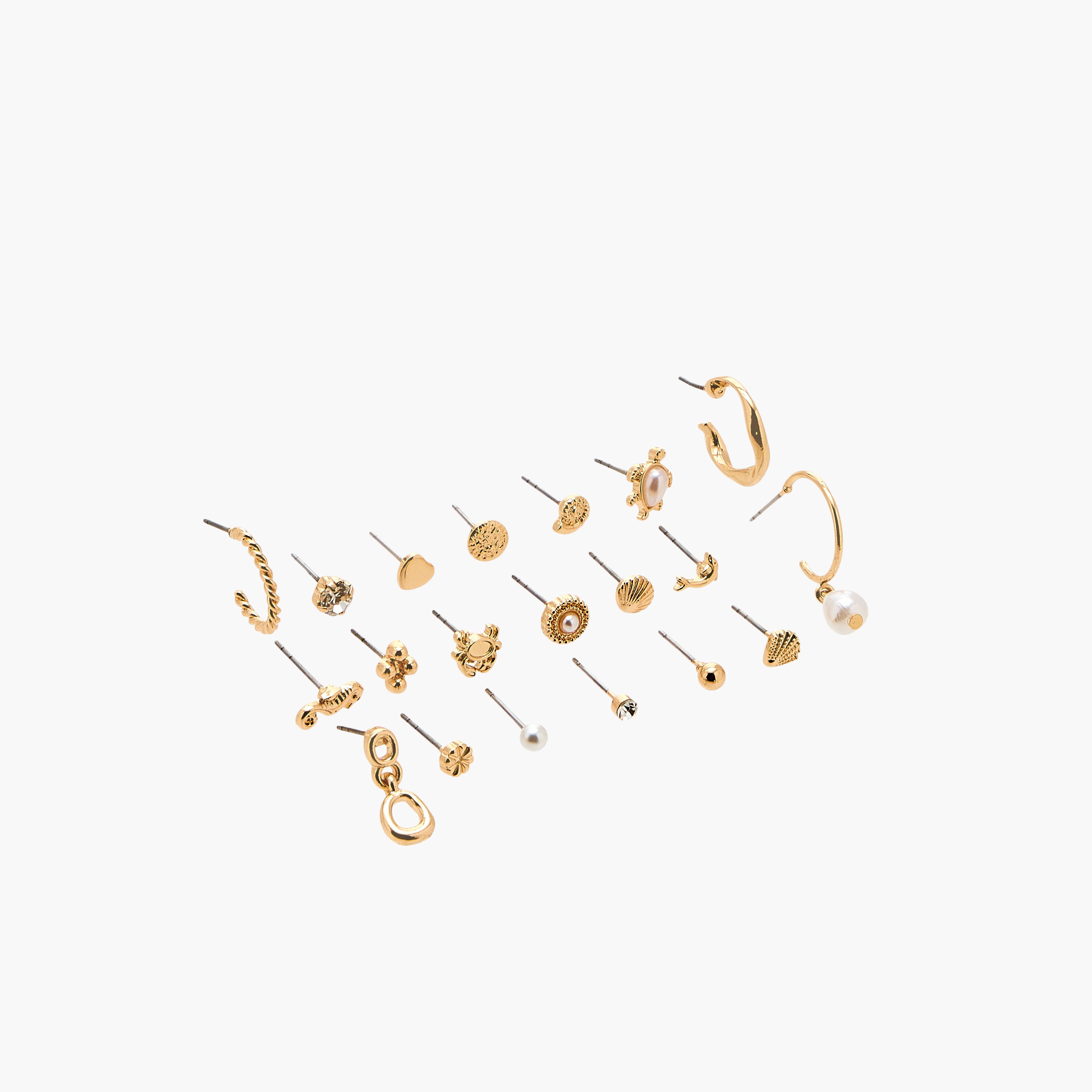Assorted Metallic Earrings with Pushback Closure - Set of 20-women-watchesandjewellery-jewellery-earrings-image-2