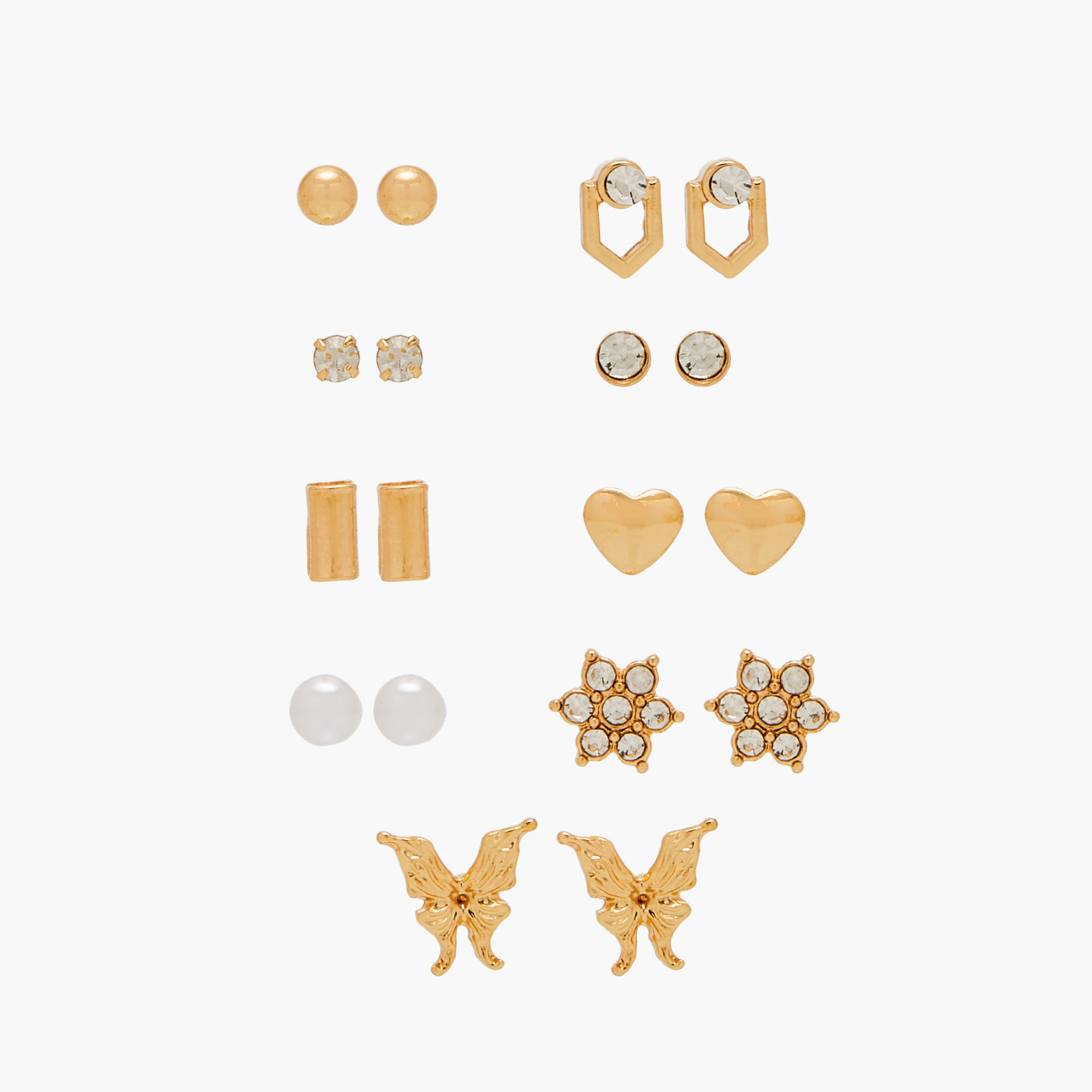Assorted Stud Earrings with Pushback Closure - Set of 9-women-watchesandjewellery-jewellery-earrings-image-1