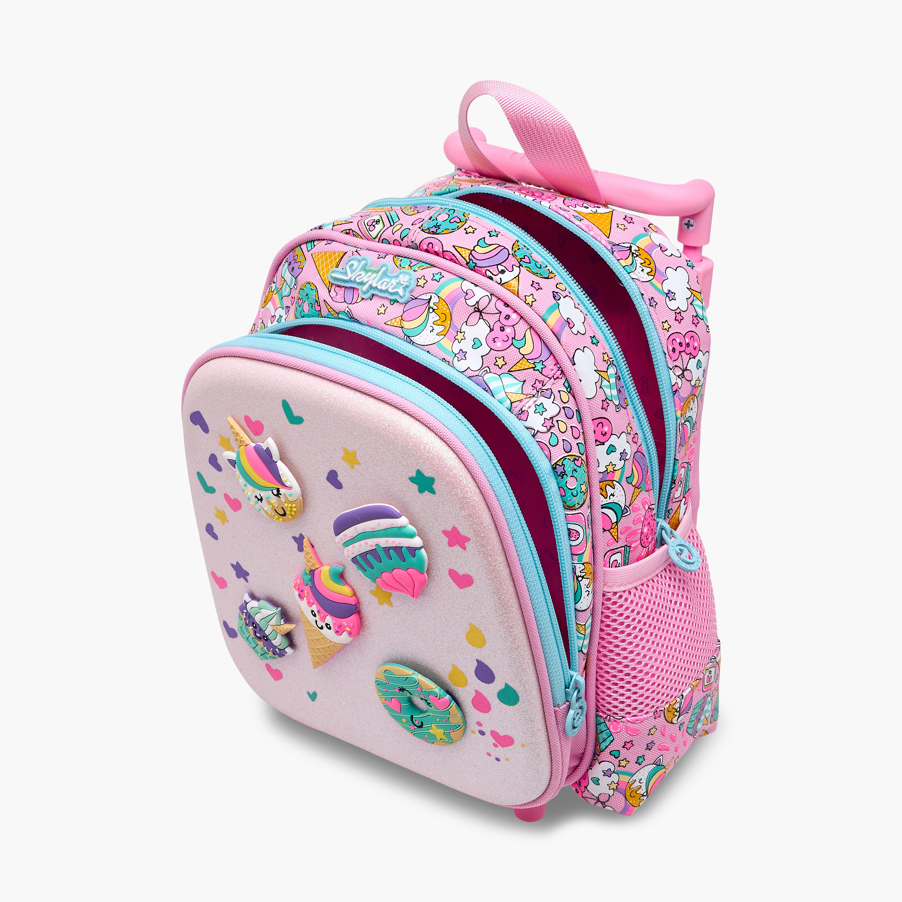 Skylar Ice Cream Trolley Bag for Girls 2-5 Years with Padded Shoulder Straps -school-bagsandbackpacks-trolleybags-image-12