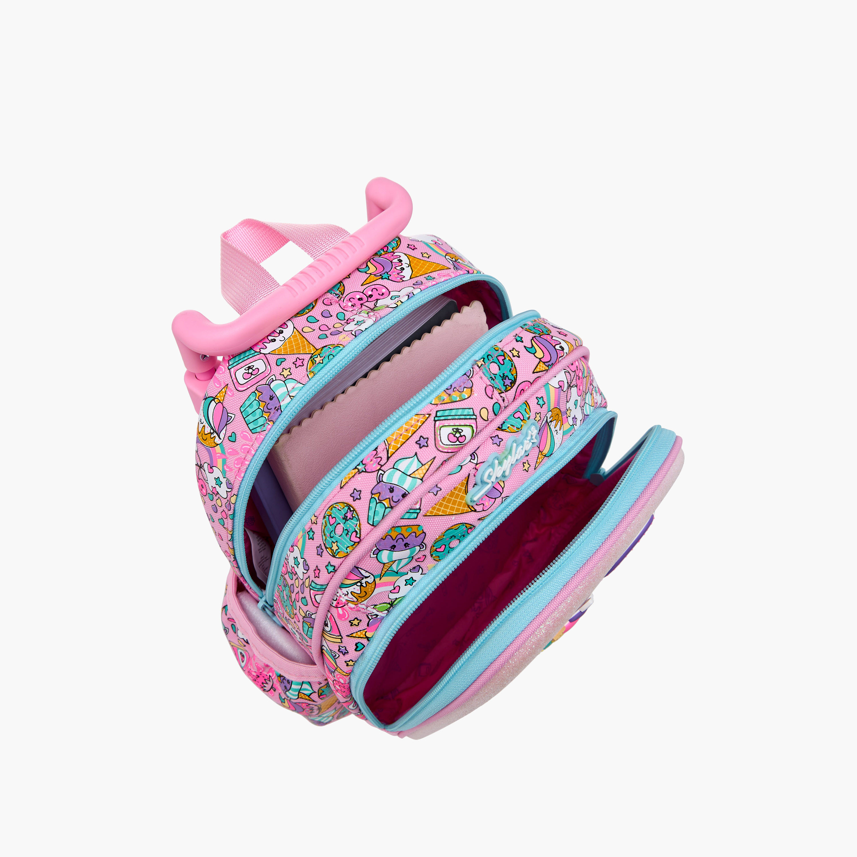 Skylar Ice Cream Trolley Bag for Girls 2-5 Years with Padded Shoulder Straps -school-bagsandbackpacks-trolleybags-image-13