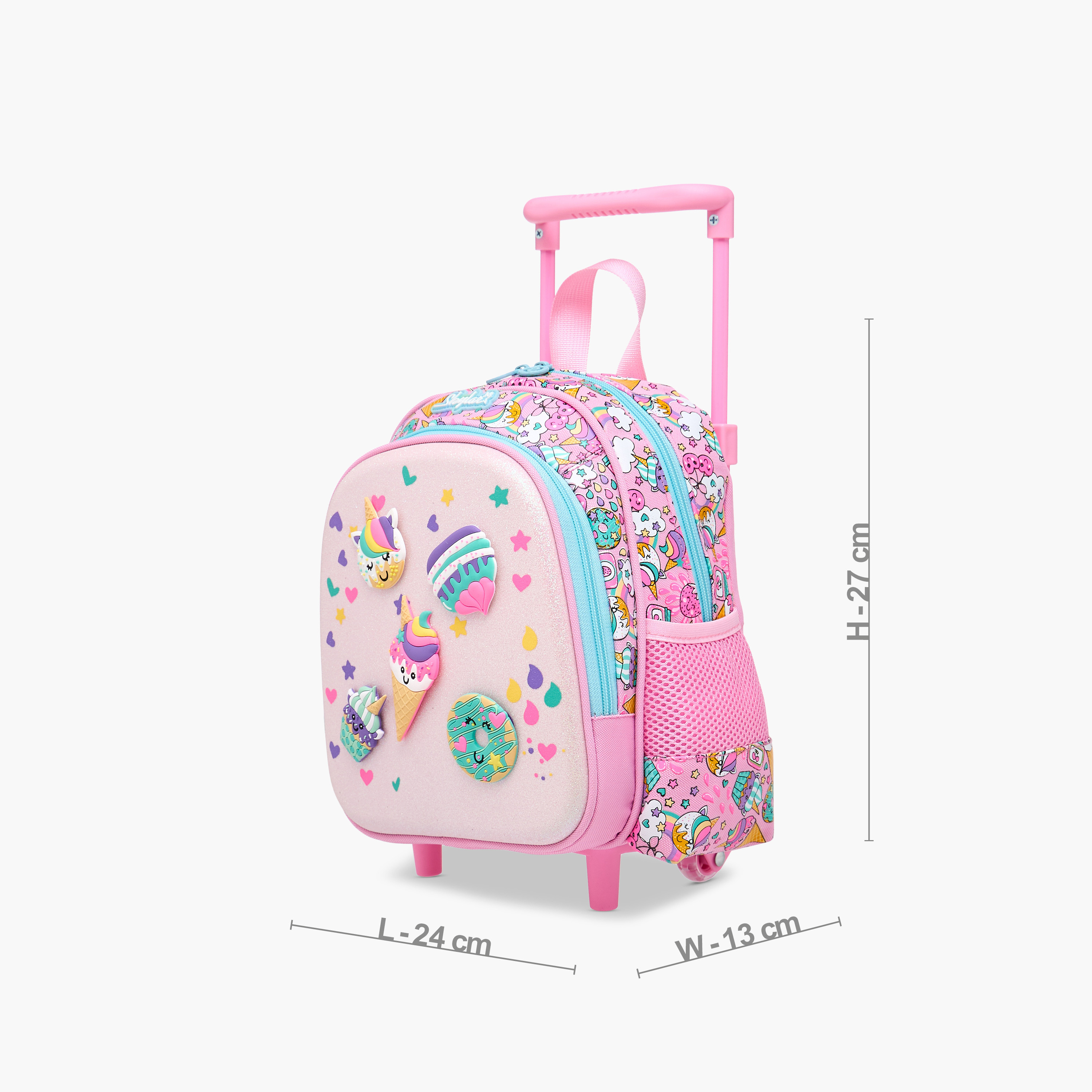 Skylar Ice Cream Trolley Bag for Girls 2-5 Years with Padded Shoulder Straps -school-bagsandbackpacks-trolleybags-image-2