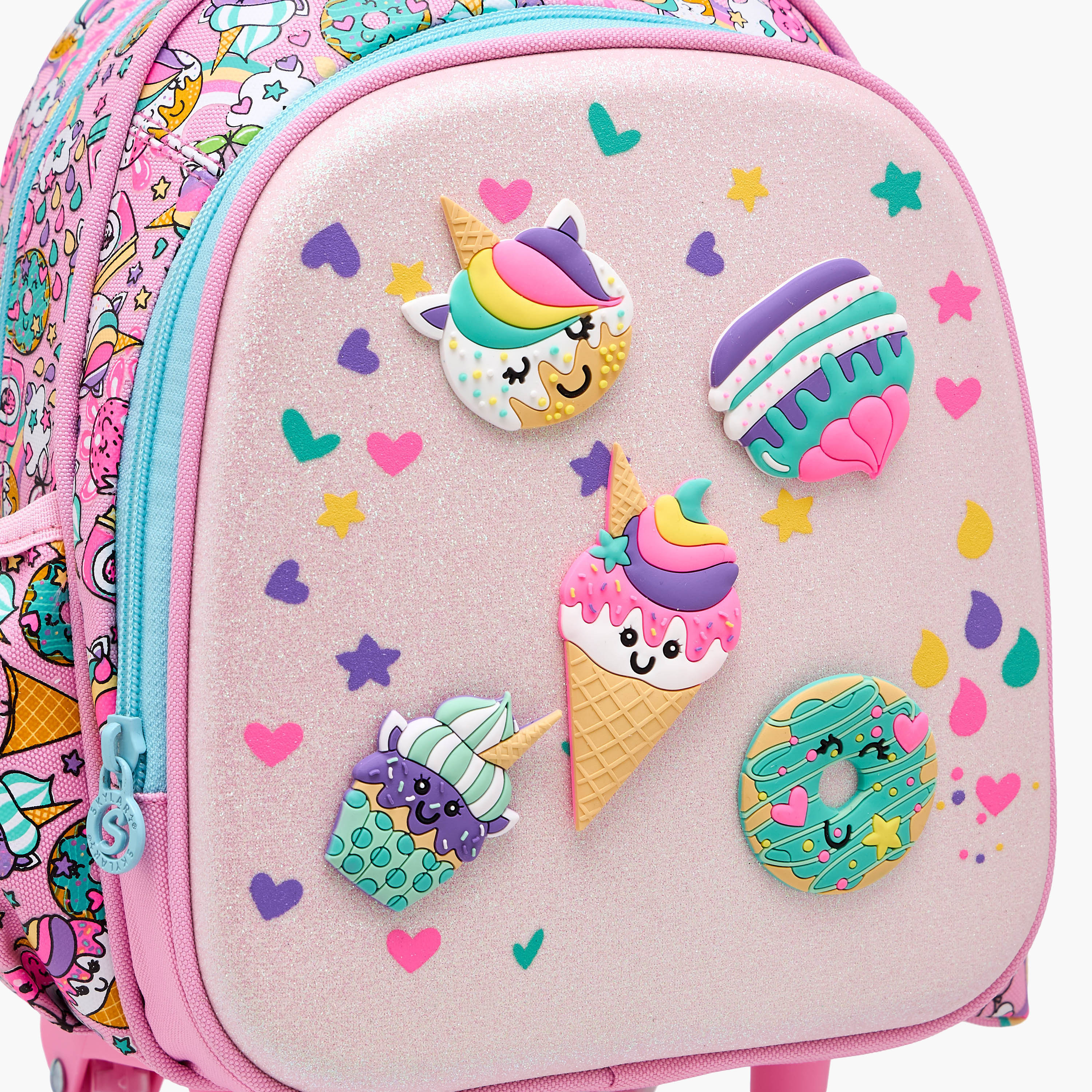 Skylar Ice Cream Trolley Bag for Girls 2-5 Years with Padded Shoulder Straps -school-bagsandbackpacks-trolleybags-image-8