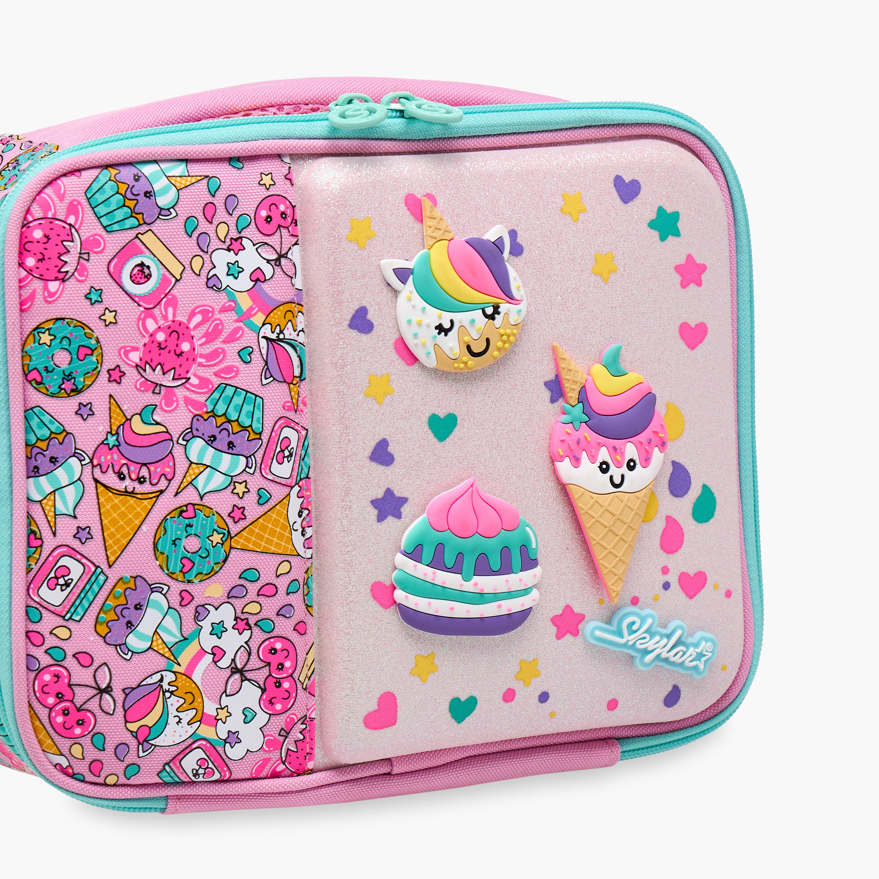 Skylar Ice Cream Print Lunch Bag with Top Handle and Zip Closure-school-lunchessentials-lunchbags-image-7
