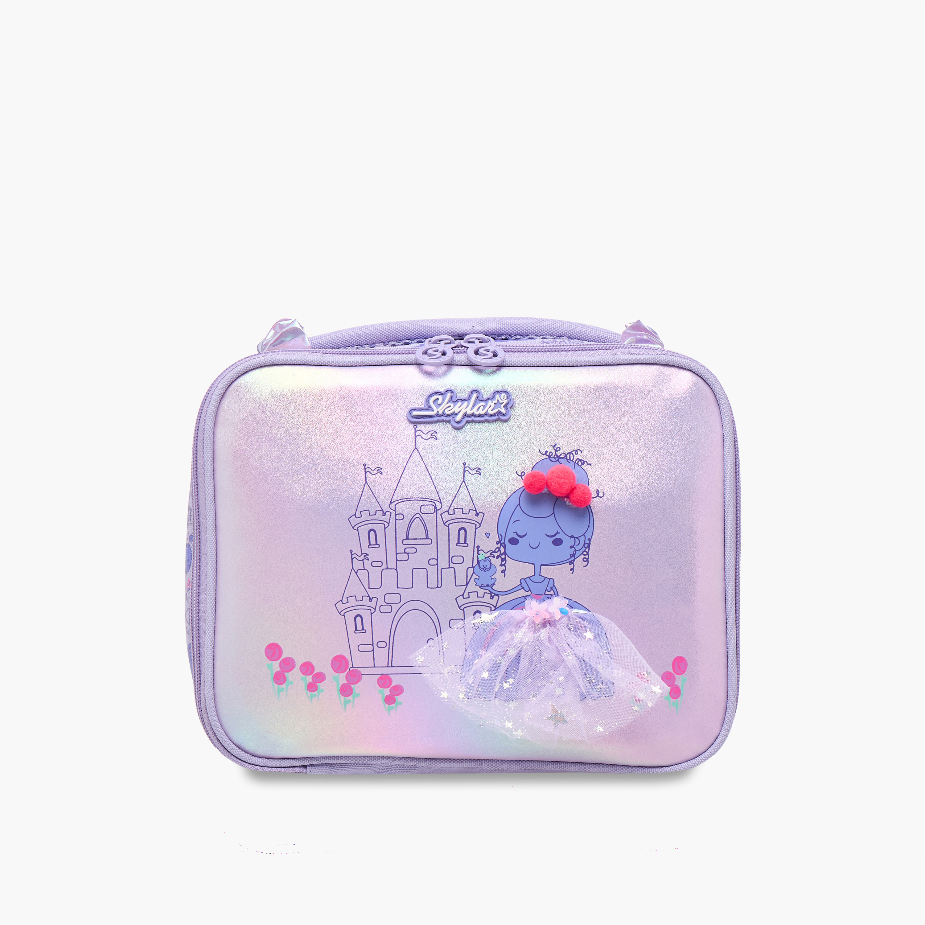 Skylar Princess Print Lunch Bag with Zip Closure-school-lunchessentials-lunchbags-image-1
