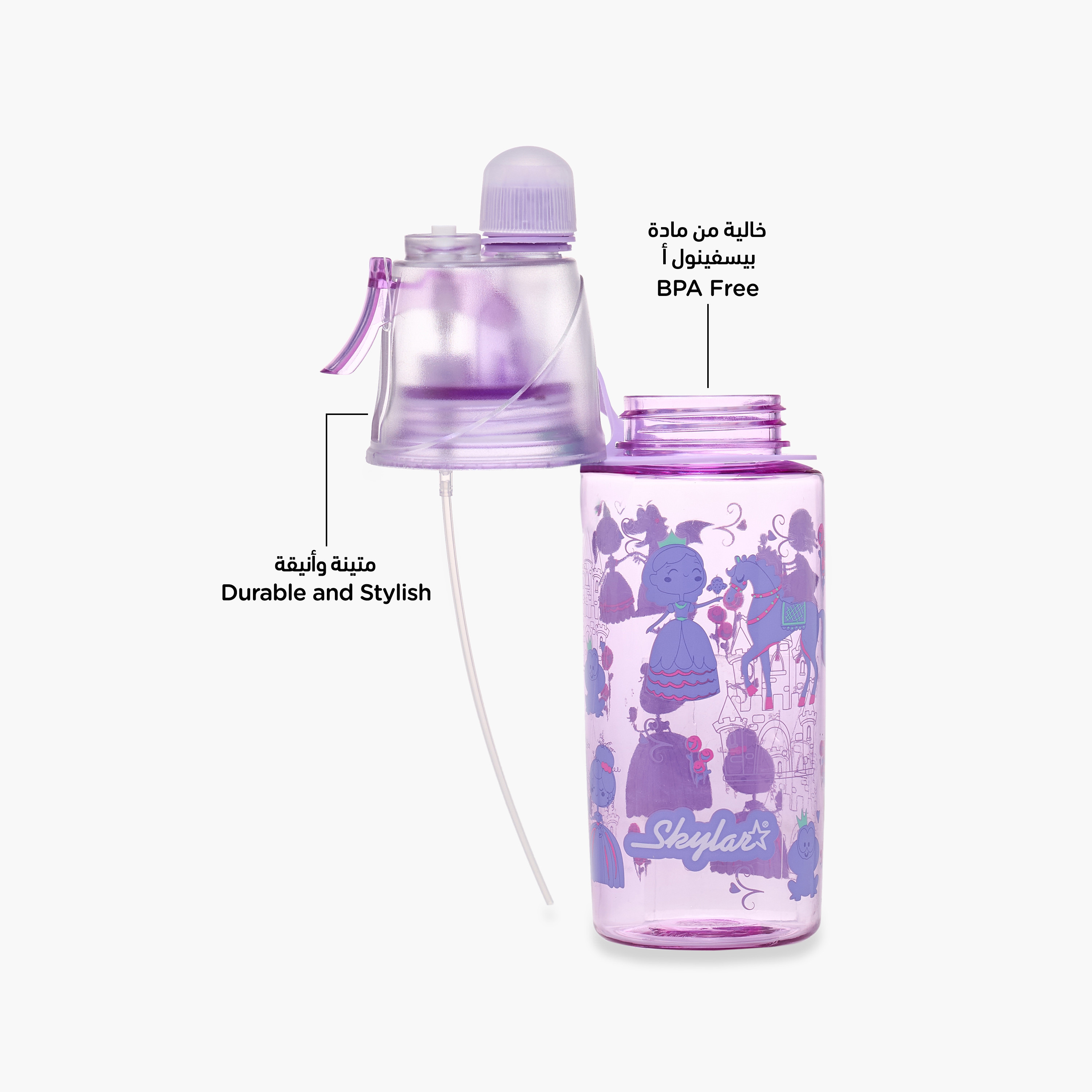 Skylar Princess Tritan Water Bottle with Spray and BPA-Free- 500 ml-school-waterbottles-image-6