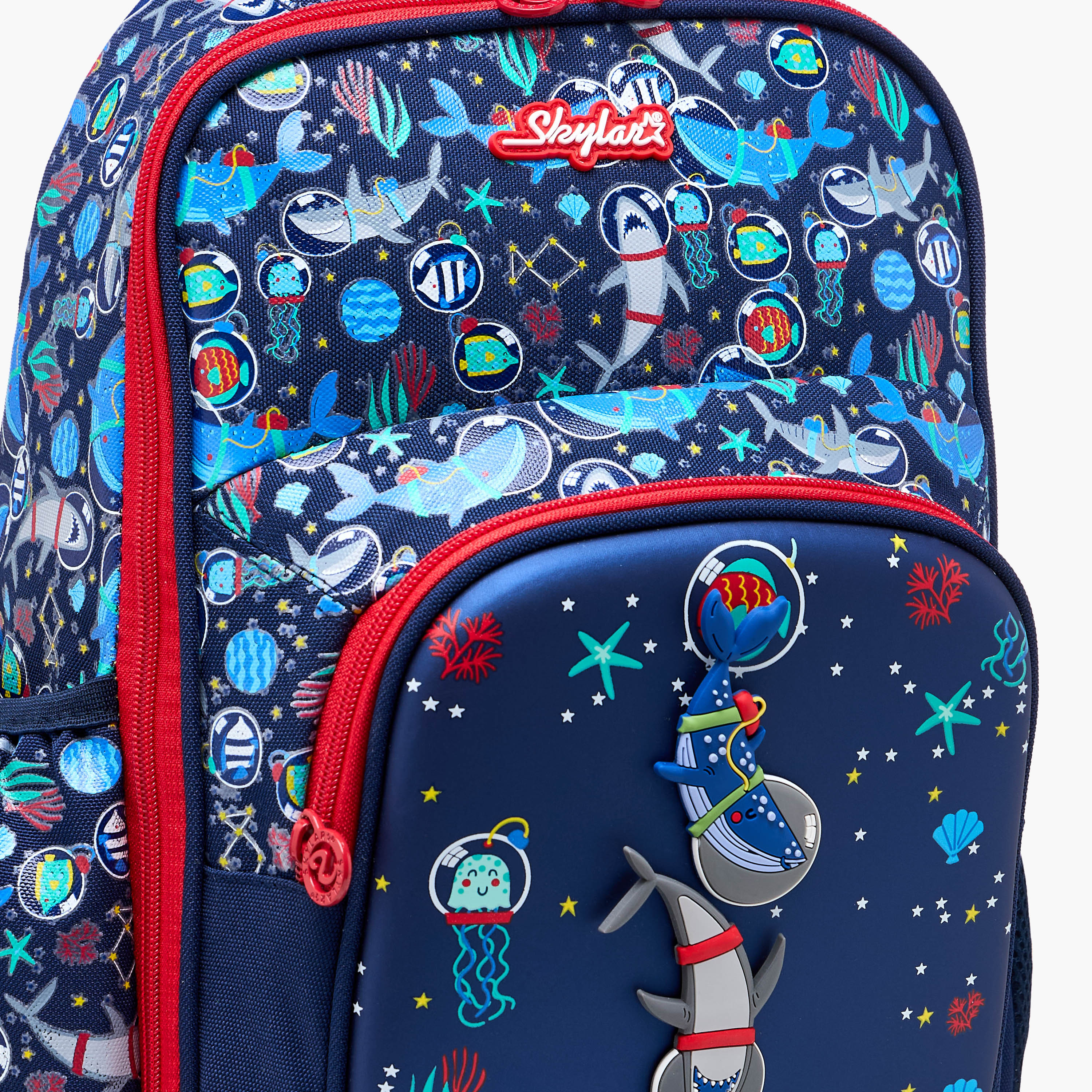 Skylar Astronut Print Backpack with Adjustable Straps and Zip Closure - 12x24x36 cms-promo_LS20_OMN-image-5