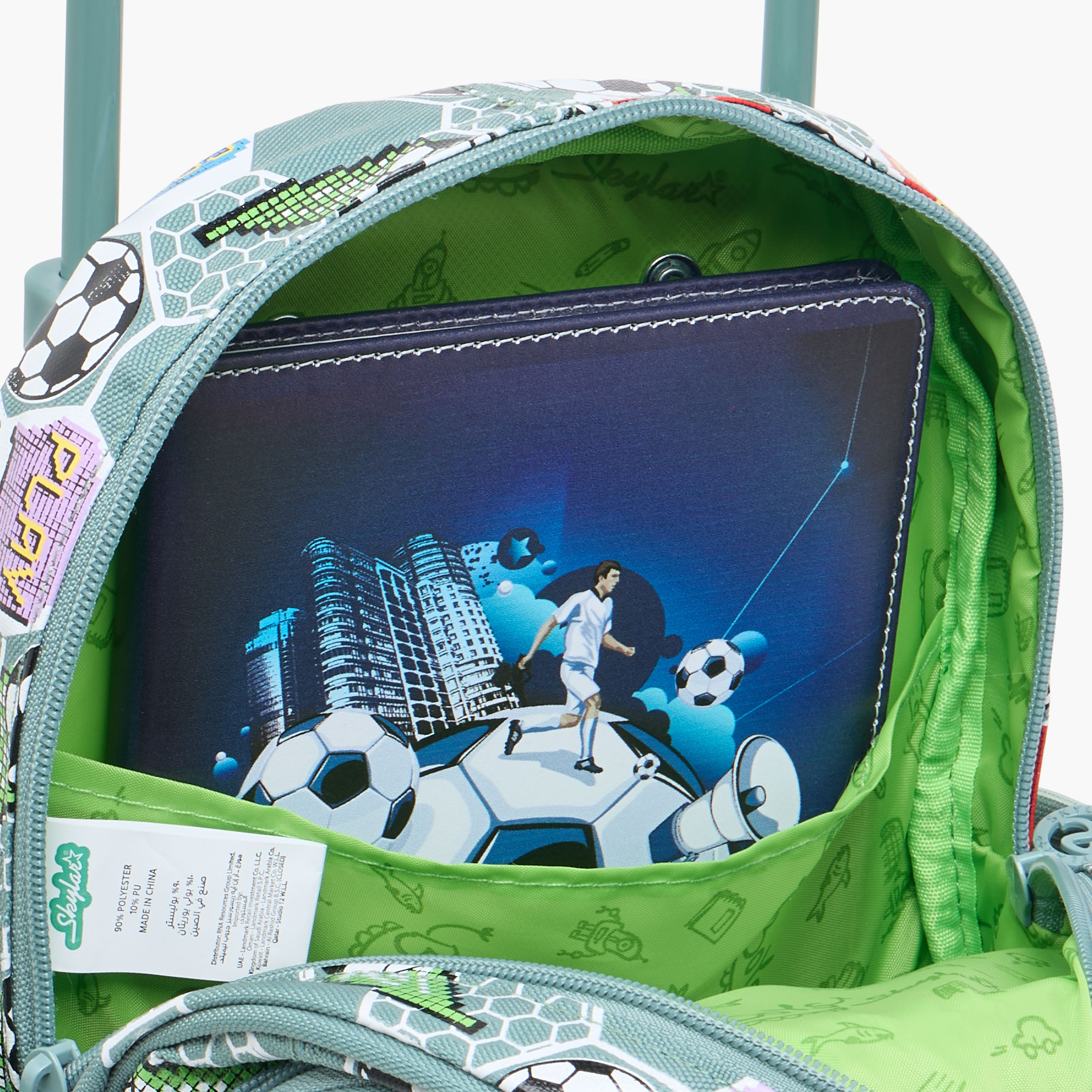 Skylar 3D Football Textured Trolley Bag for Boys 2-5 Years with Retractable Handle-school-bagsandbackpacks-trolleybags-image-10