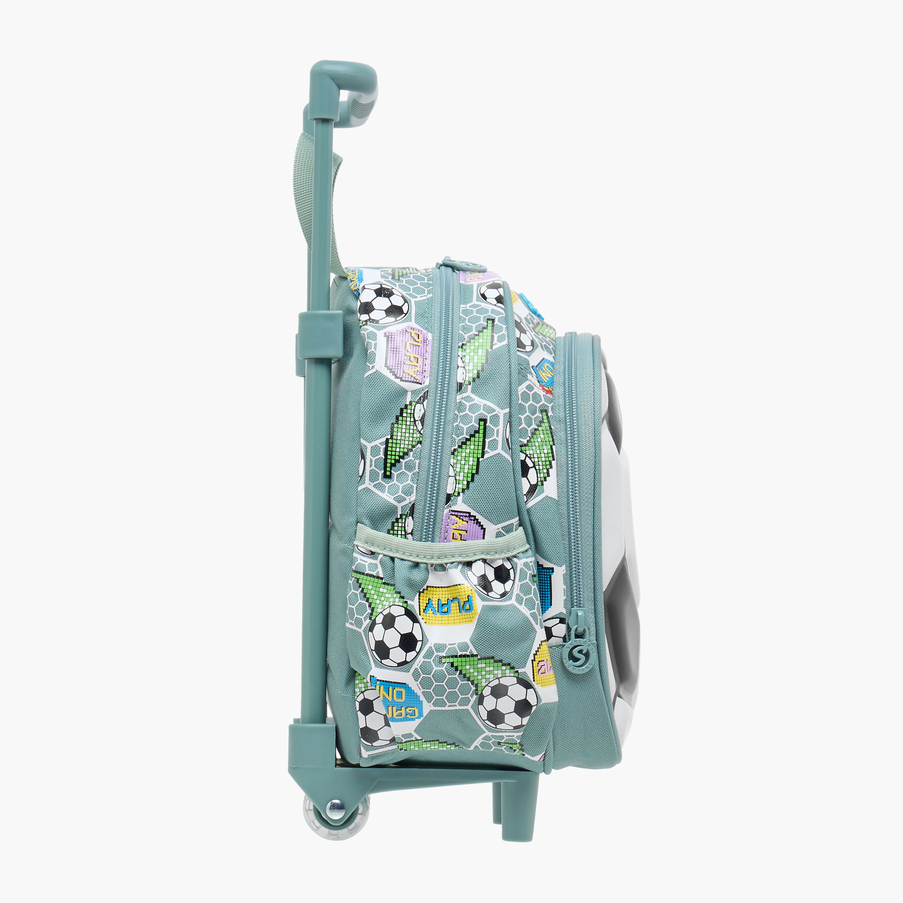 Skylar 3D Football Textured Trolley Bag for Boys 2-5 Years with Retractable Handle-school-bagsandbackpacks-trolleybags-image-4