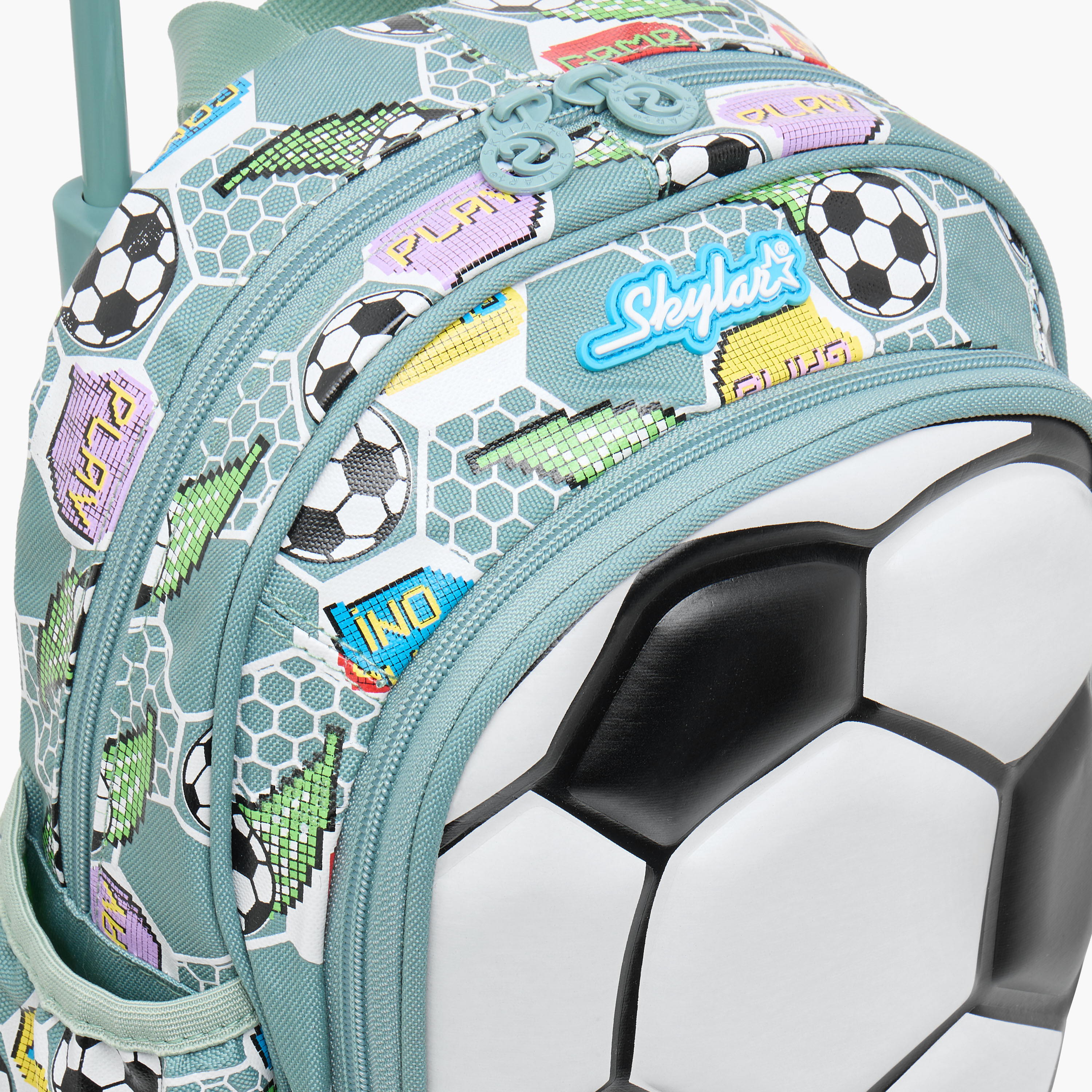 Skylar 3D Football Textured Trolley Bag for Boys 2-5 Years with Retractable Handle-school-bagsandbackpacks-trolleybags-image-6