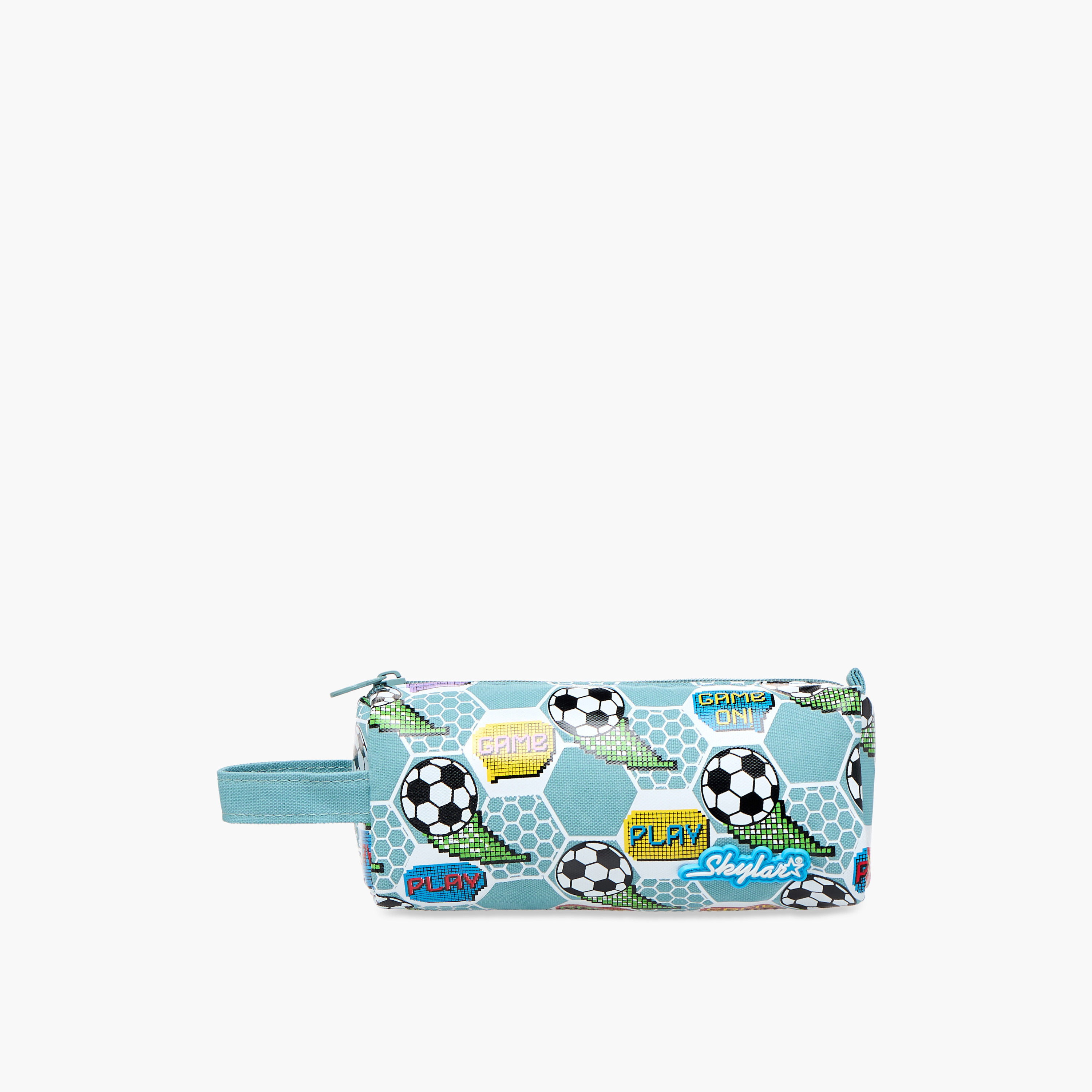 Skylar Football Print Pencil Case with Zip Closure-school-stationery-pencilcases-image-1